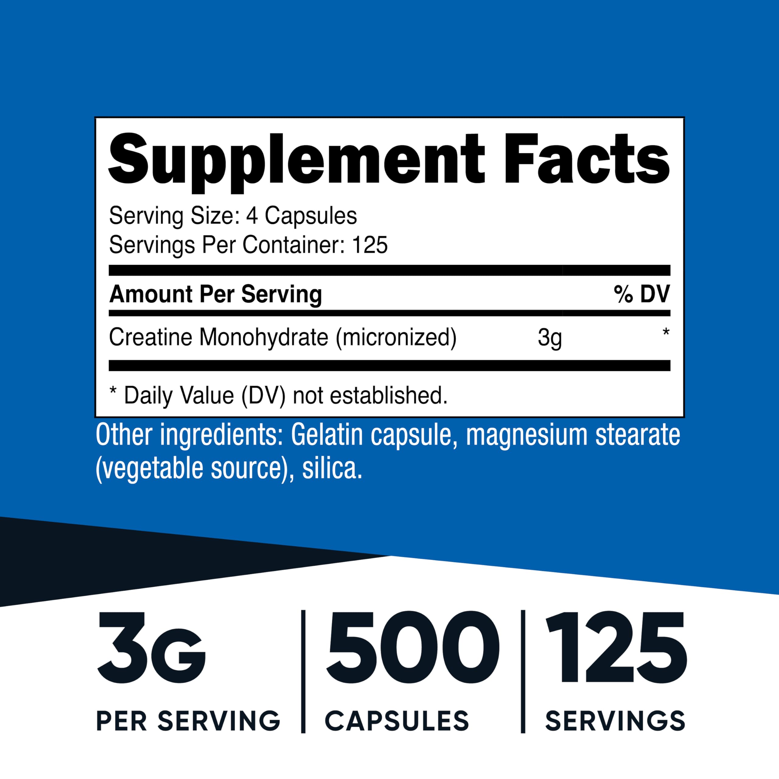 Nutricost Micronized Creatine Monohydrate 3,000mg 500 Capsules, 125 Servings, 750mg of Creatine Monohydrate Per Capsule Nutricost buy supplements canada