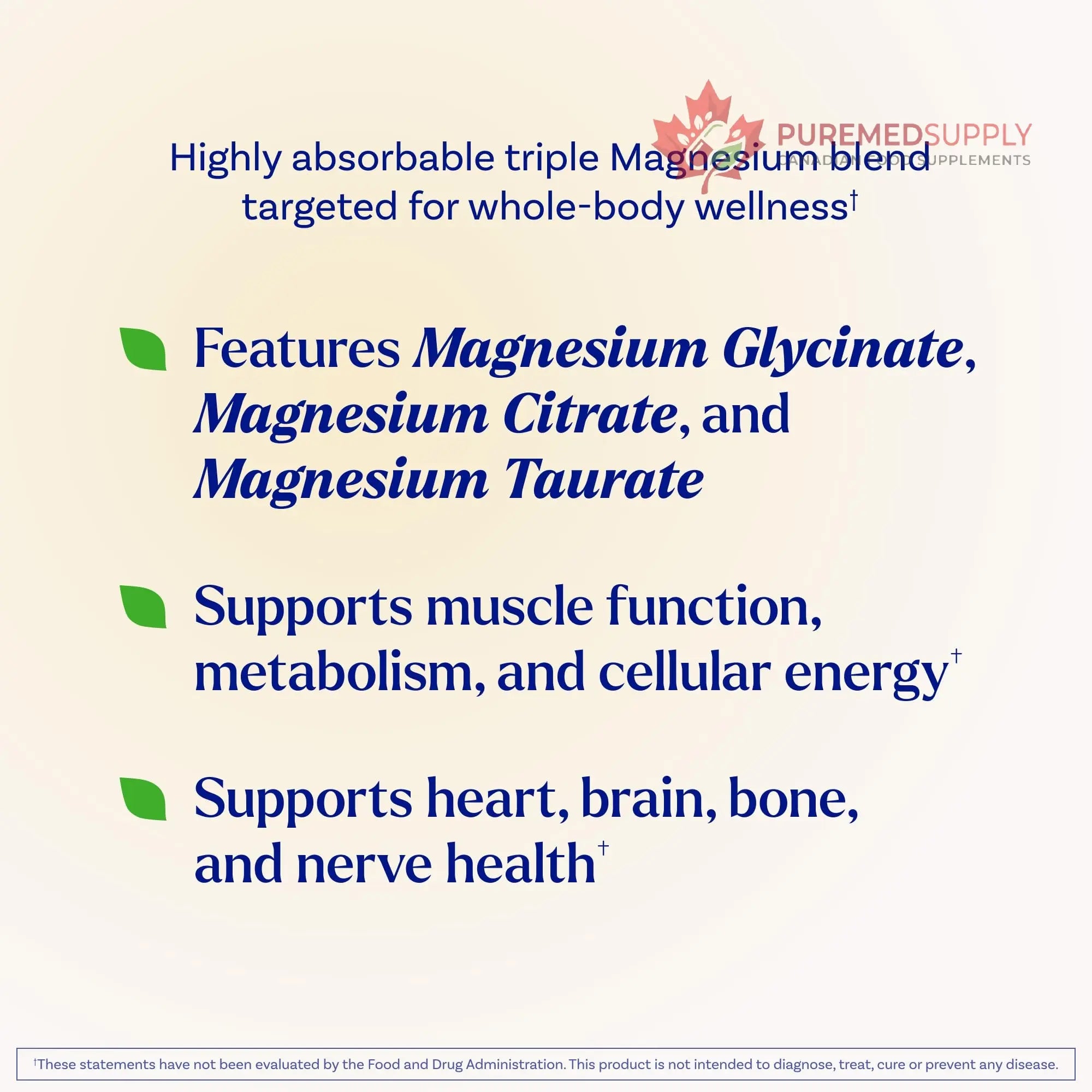 Natrol Triple Magnesium Complex Supplement, Glycinate, Citrate & Taurate 200mg High Absorption, Support Whole Body Wellness, 60 Capsules Natrol buy supplements canada