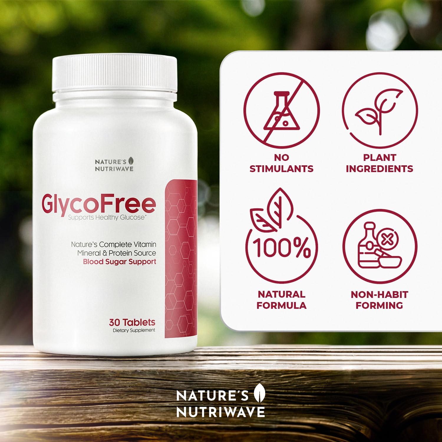 Nature’s NutriWave GLYCOFREE Supplement, Natural Plant-Based Blend with Berberine, Bitter Melon, Cinnamon, Inulin | Non-GMO, Made in USA - 30 Tablets, 3 Month Supply Nature’s NutriWave buy supplements canada