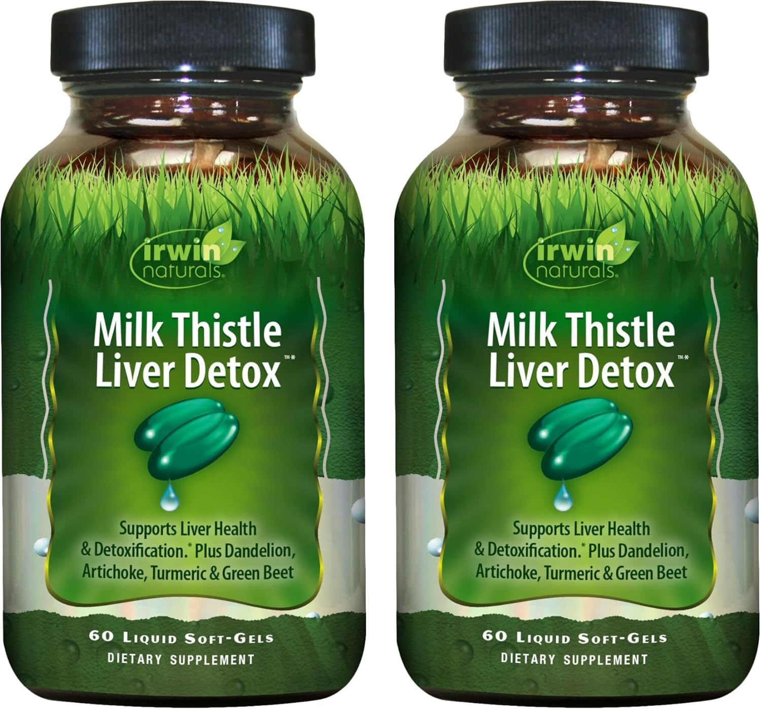 Irwin Naturals Milk Thistle Liver Detox - 60 Liquid Soft-Gels, Pack of 2 - Supports Liver Health with Dandelion, Artichoke, Turmeric & Green Beet Root - 60 Total Servings Irwin Naturals buy supplements canada