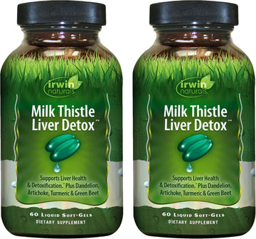 Irwin Naturals Milk Thistle Liver Detox - 60 Liquid Soft-Gels, Pack of 2 - Supports Liver Health with Dandelion, Artichoke, Turmeric & Green Beet Root - 60 Total Servings Irwin Naturals buy supplements canada