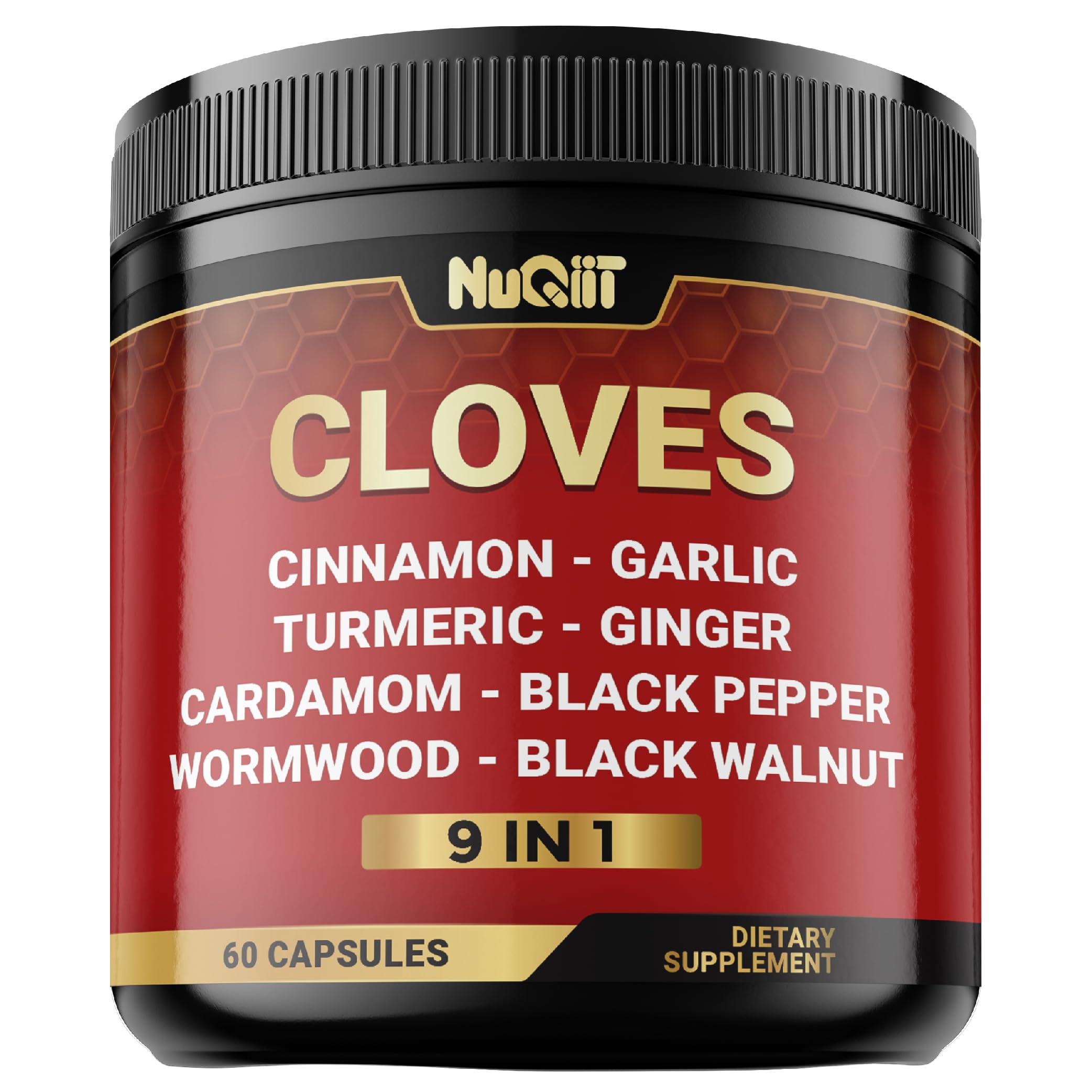 9in1 Clove Supplement Rich in Vitamins & Minerals for Digestive, Immune System, Bone & Heart Health with Cinnamon, Turmeric, Ginger, Cardamom, Garlic, Wormwood, Black Walnut - 60 Capsules - 30 Days NUQIIT buy supplements canada