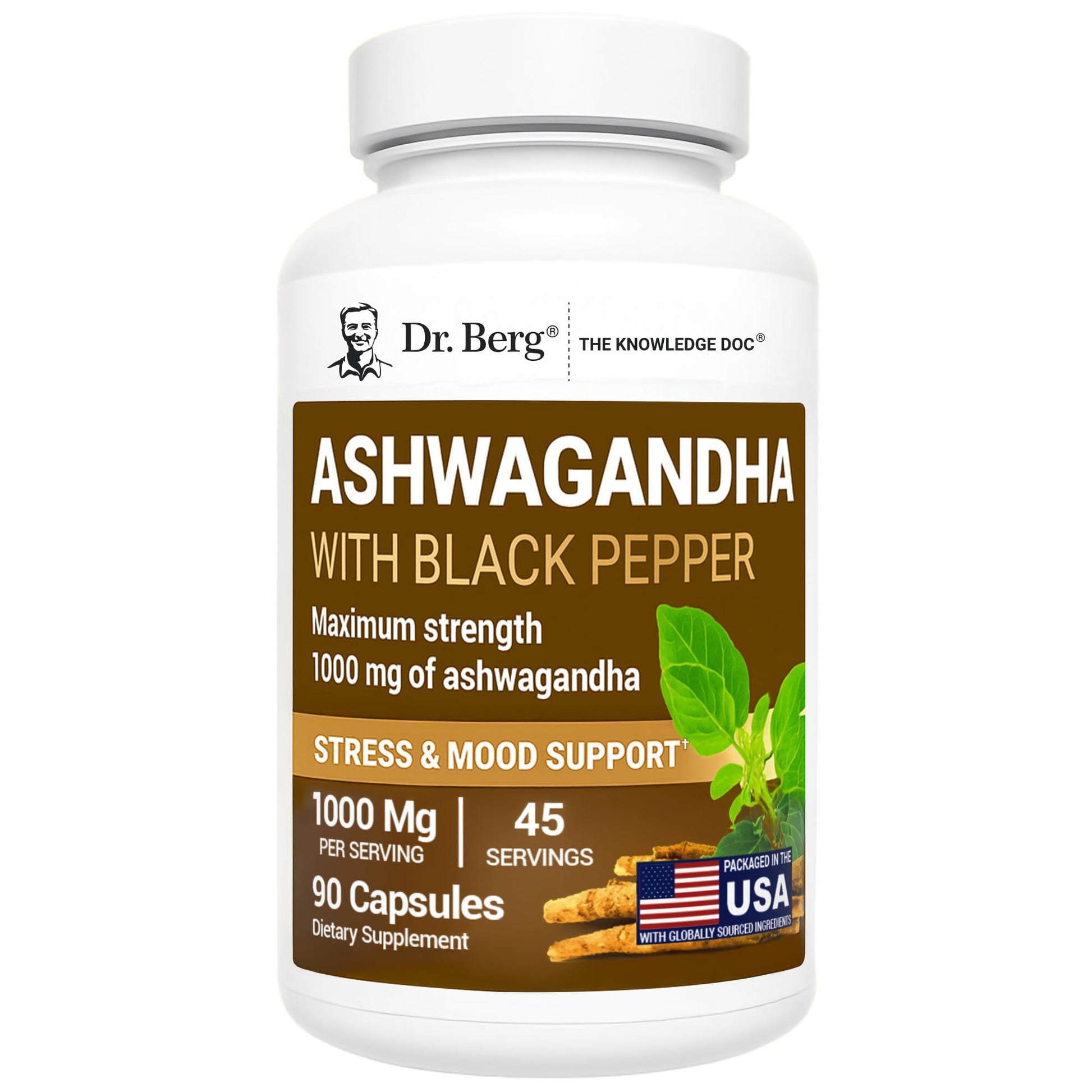 Dr. Berg Ashwagandha Capsules 1000mg - Includes Ashwagandha Root with Black Pepper from Bioperine - Ashwagandha Supplements 90 Capsules Dr. Berg Nutritionals buy supplements canada