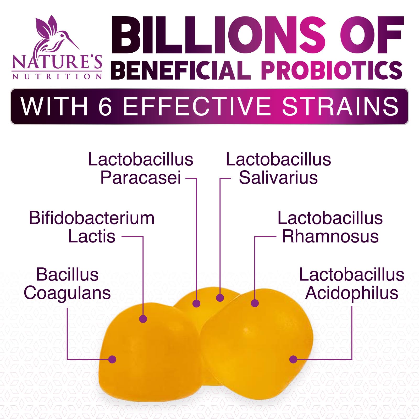 Probiotics for Digestive Health Gummies - 6 Unique Strains for Daily Immune Support & Gut Health, Supports Constipation, Gas & Bloating - Best Probiotic Supplement Nature's Nutrition buy supplements canada