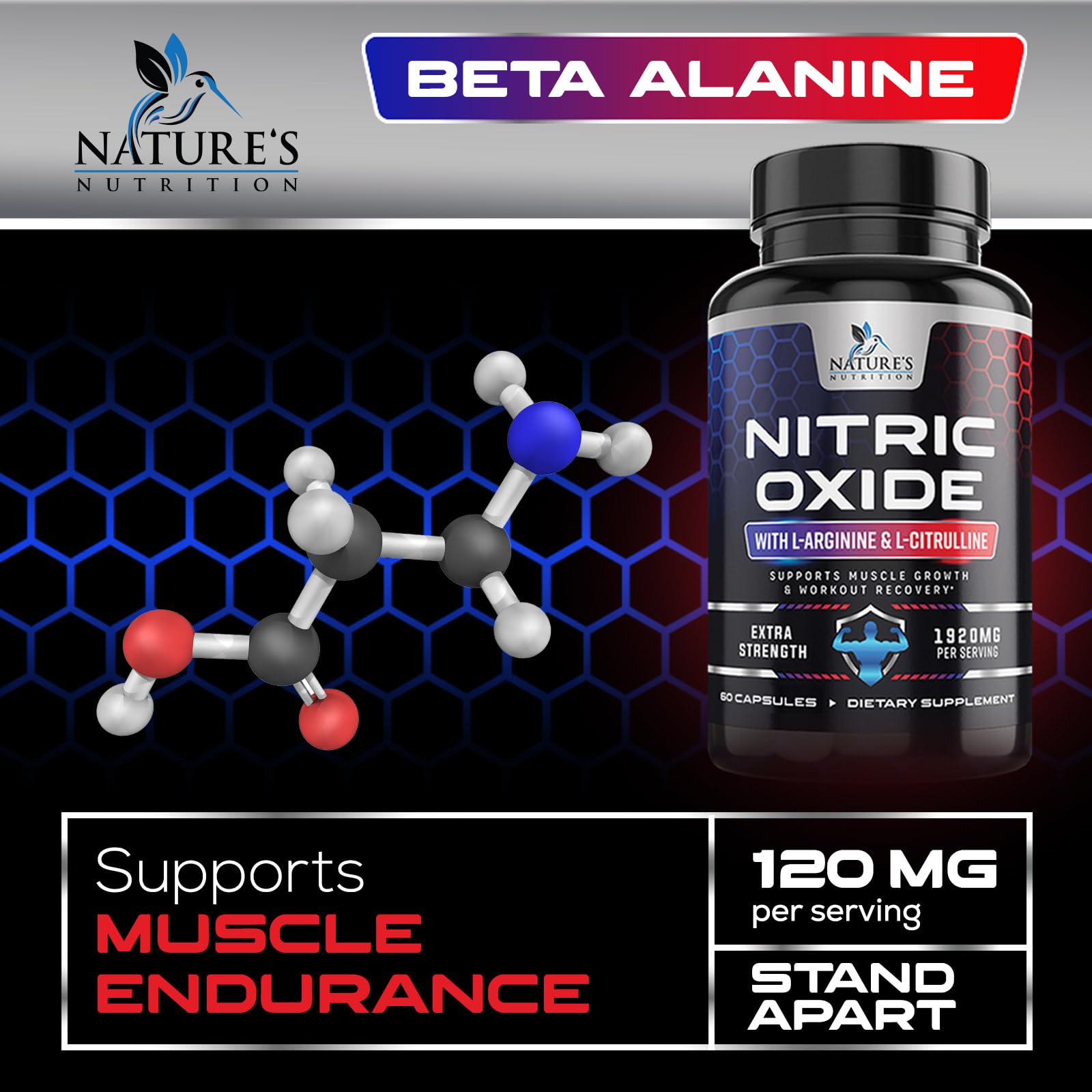 Extra Strength Nitric Oxide Supplement L Arginine 3X Strength - Citrulline Malate, AAKG Nature's Nutrition buy supplements canada
