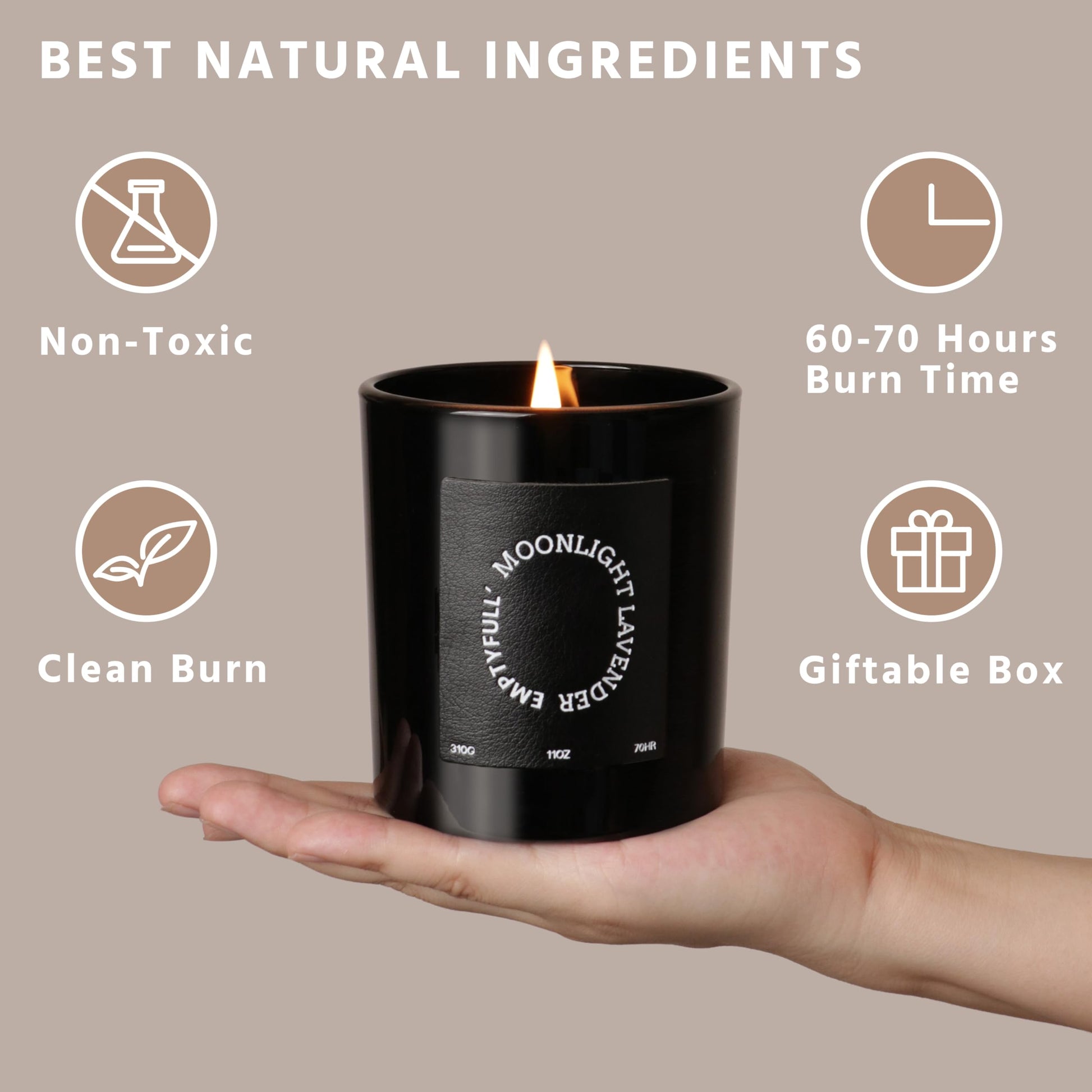 EMPTYFULL Lavender Scented Candles, Wood Wick, 11 oz Large Candle, Natural Soy Candles Emptyfull buy supplements canada