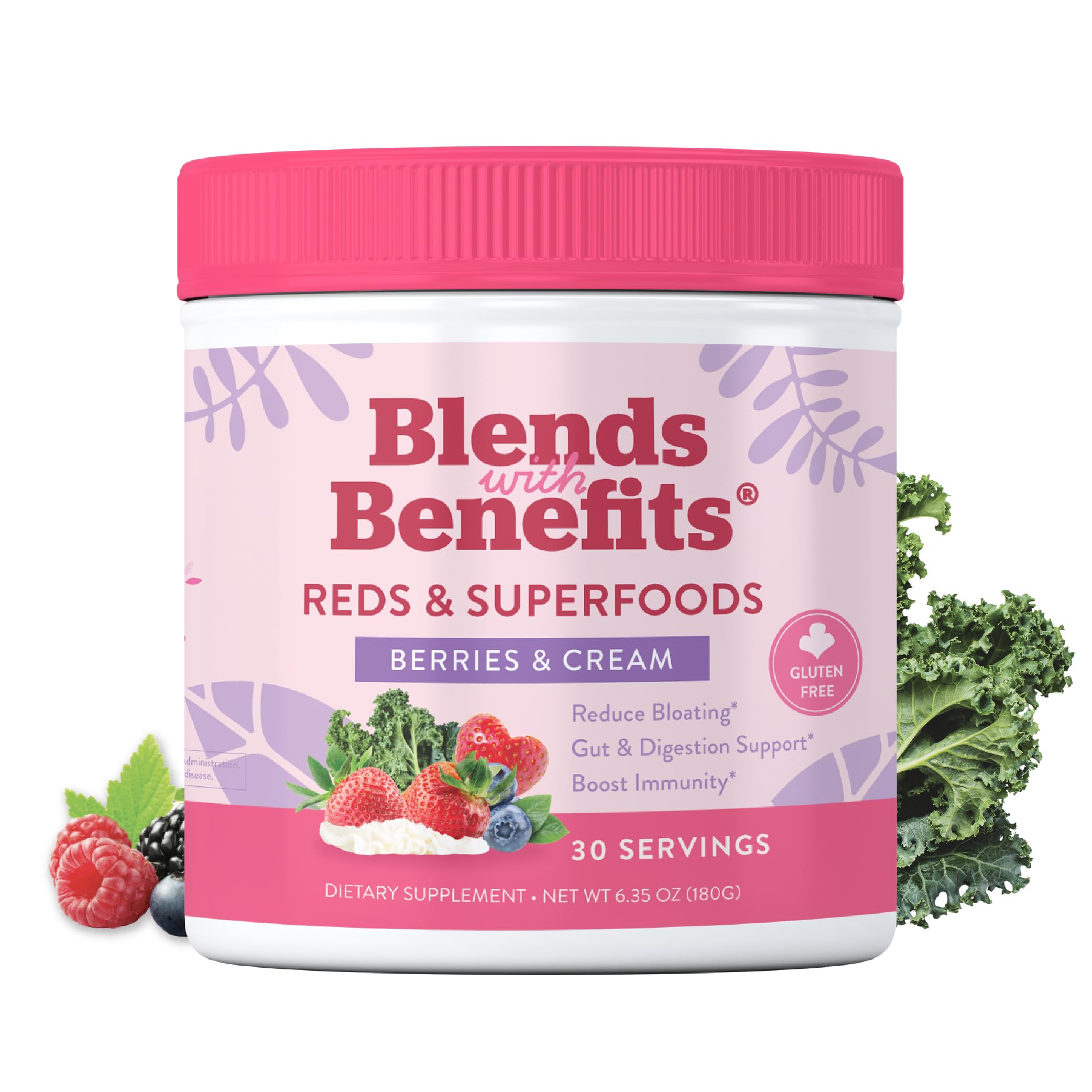 360 Nutrition Blends with Benefits Reds & Superfoods for Natural Antioxidants and Polyphenols, with Fruits & Veggies, Probiotics Digestion, Daily Energy - Berries & Cream - 30 Servings 360 Nutrition buy supplements canada