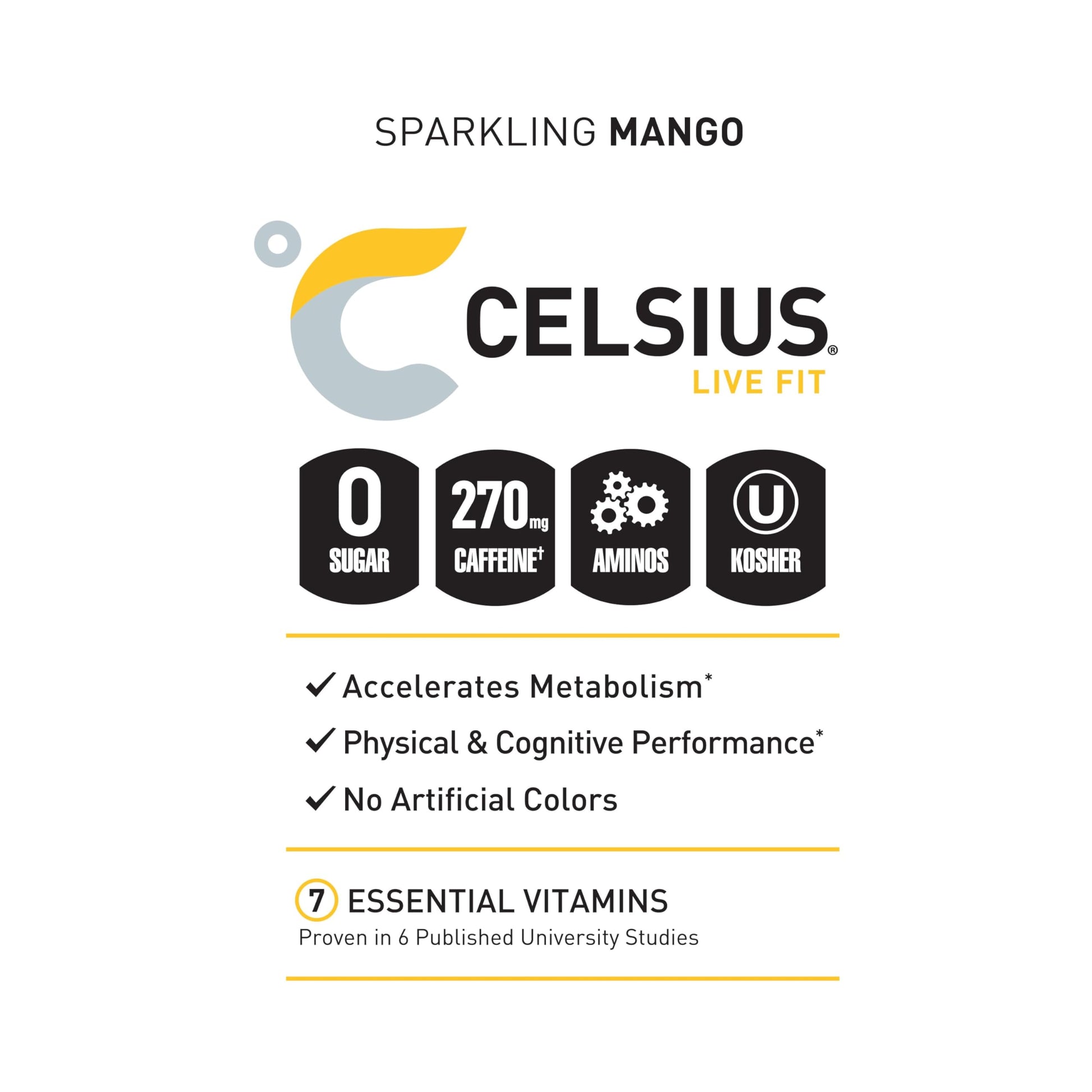 CELSIUS ESSENTIALS, Sparkling Mango Tango, Performance Energy Drink 16 Fl Oz CELSIUS buy supplements canada