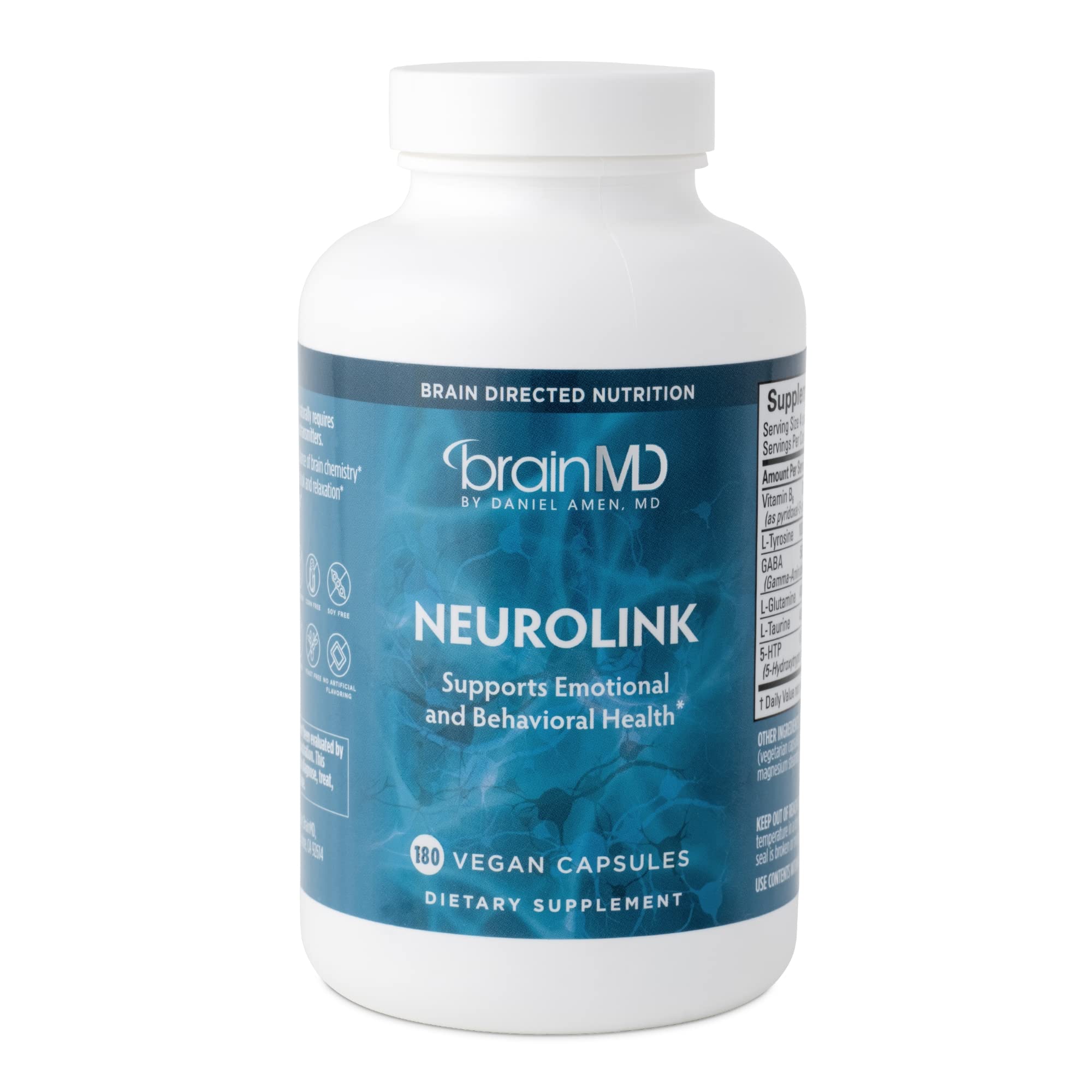 BRAINMD Dr Amen NeuroLink - 180 Capsules - Promotes Optimal Brain Function, Focus & Concentration - Gluten Free - 45 Servings BRAINMD buy supplements canada