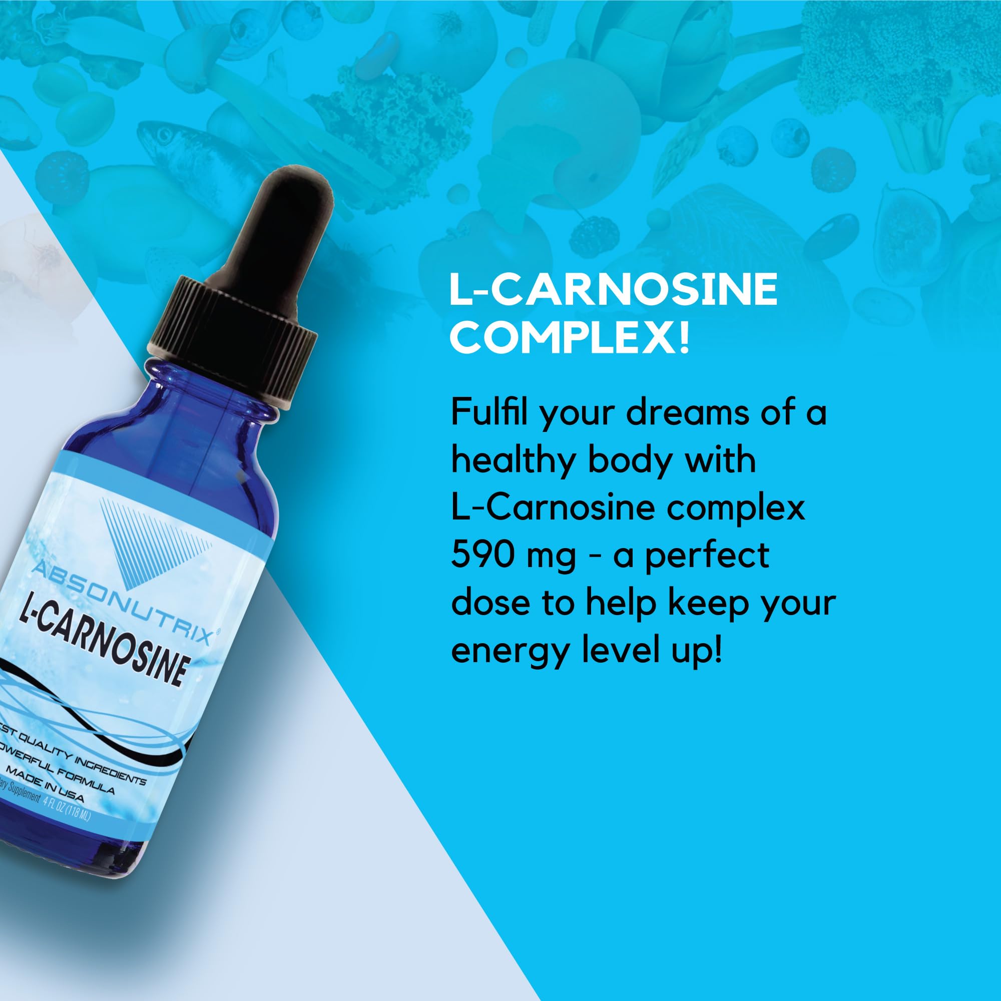 Absonutrix L-Carnosine - 583 mg 4 Oz Bottle, 200 Highly Potent Servings, Easy-to-Consume Drops, High Bioavailability, Third-Party Tested, GMP-Certified, Non-GMO, Cruelty-Free Products, Made in USA Absonutrix buy supplements canada