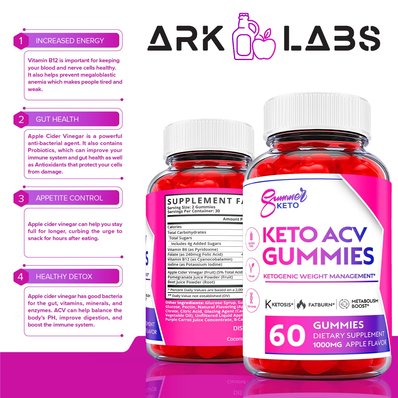 Ark Labs (2 Pack) Summer Keto Gummies - Summer Gummies, Summer Keto ACV Gummy Ark Labs buy supplements canada