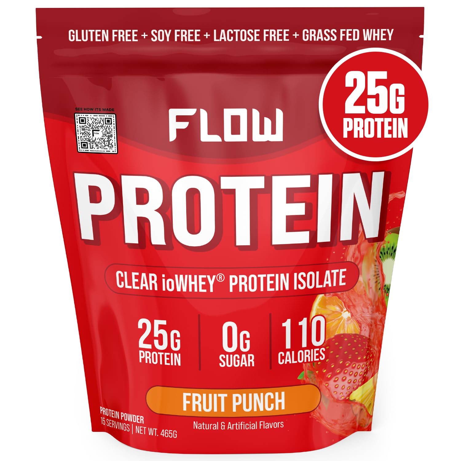 Flow Supps Clear Whey Isolate Protein Powder, Fruit Punch - 15 Servings, 25g Protein Flow Supplements buy supplements canada