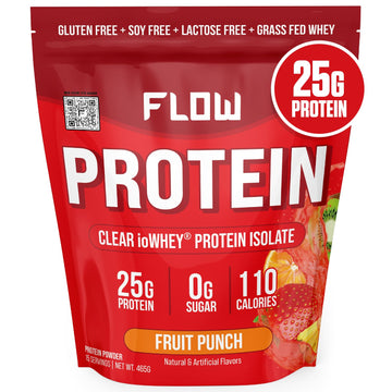 Flow Supps Clear Whey Isolate Protein Powder, Fruit Punch - 15 Servings, 25g Protein Flow Supplements buy supplements canada