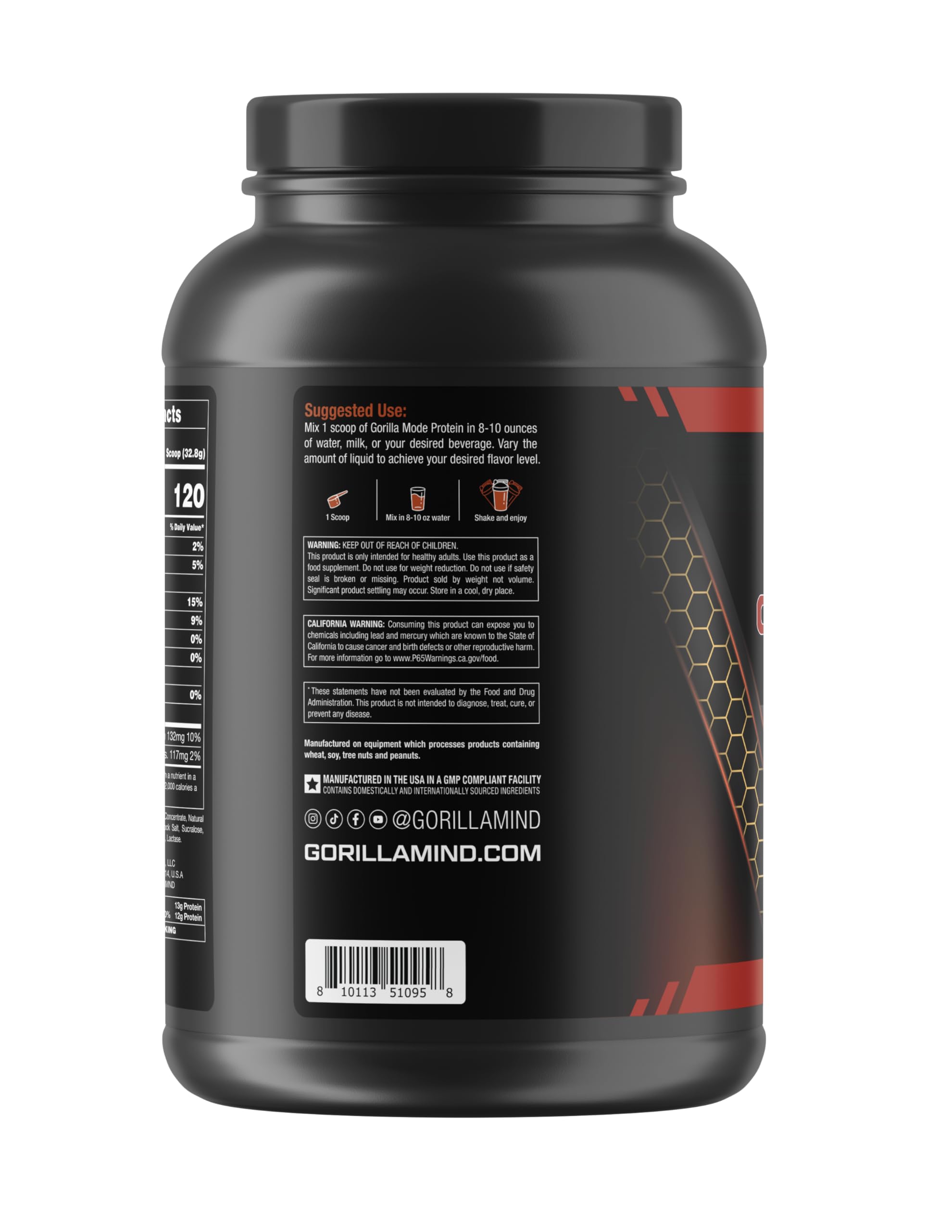 Gorilla Mode Premium Whey Protein - Cinnamon Churro / 25 Grams of Whey Protein Isolate Gorilla Mind buy supplements canada