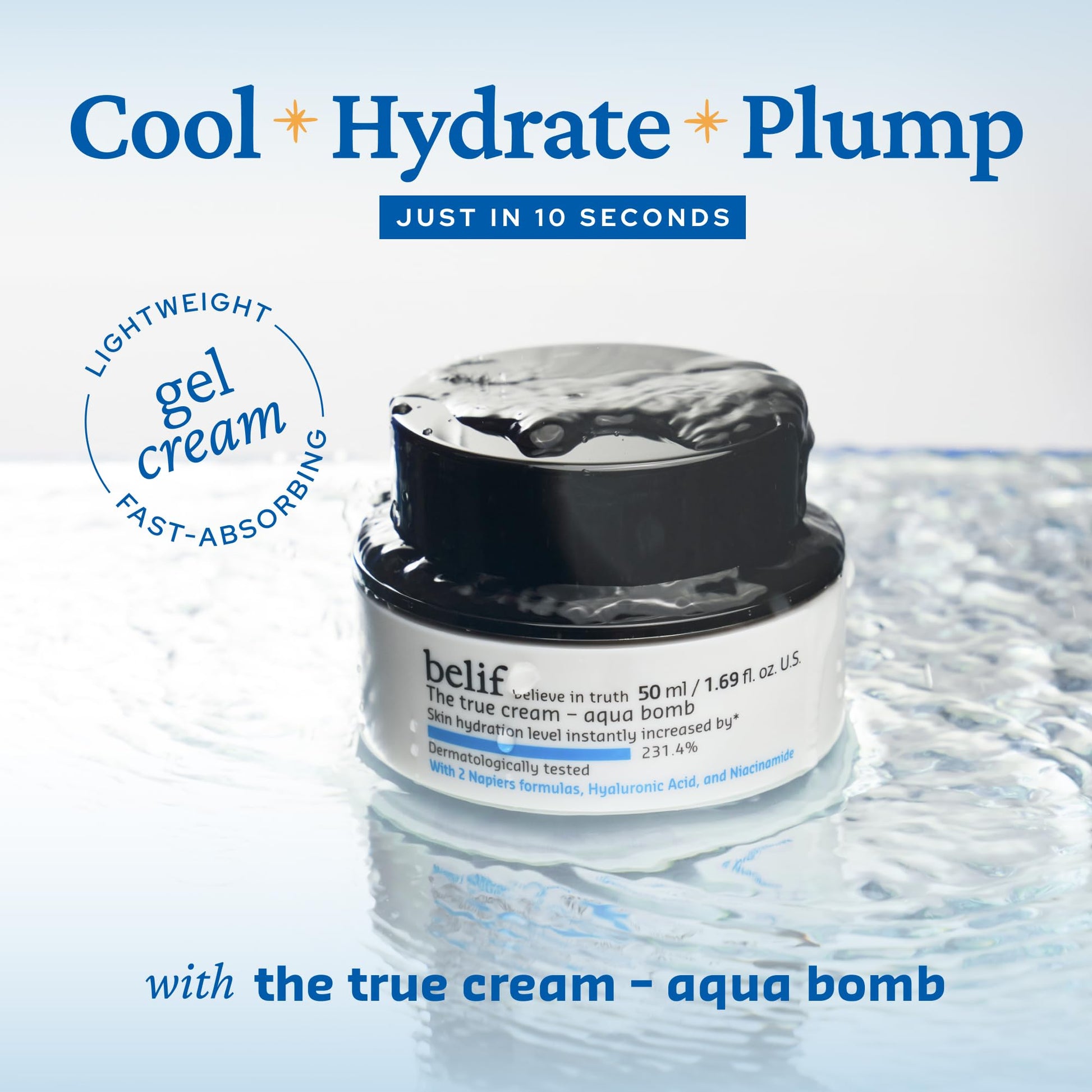 belif Aqua Bomb – Daily Niacinamide Hydrating Moisturizer, Lightweight Plumping Facial Cream with Hyaluronic Acid & Squalane, Cooling Effect belif buy supplements canada