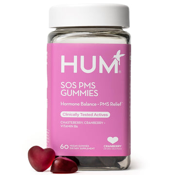 HUM Nutrition SOS PMS Gummies, PMS Support Supplement for Women, Support Cycle Symptoms, Bloating, Hormonal Balance, Includes Vitamin B6, Cranberry & Chasteberry Vitex, Gluten Free, 60 Vegan Gummies HUM buy supplements canada