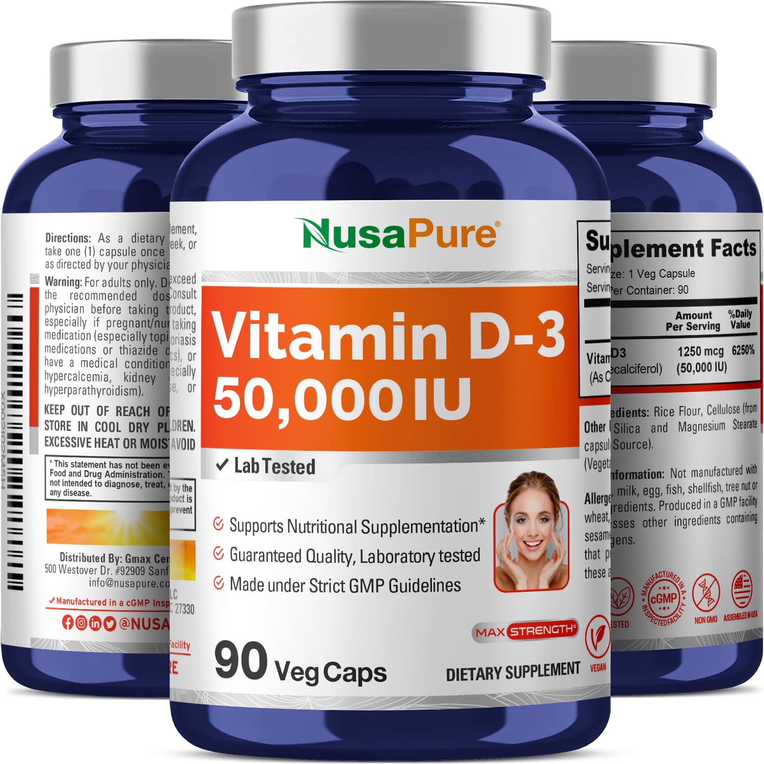 NusaPure Vitamin D3 50,000 IU 90 Veggie Capsules (Non-GMO & Vegan) NusaPure buy supplements canada