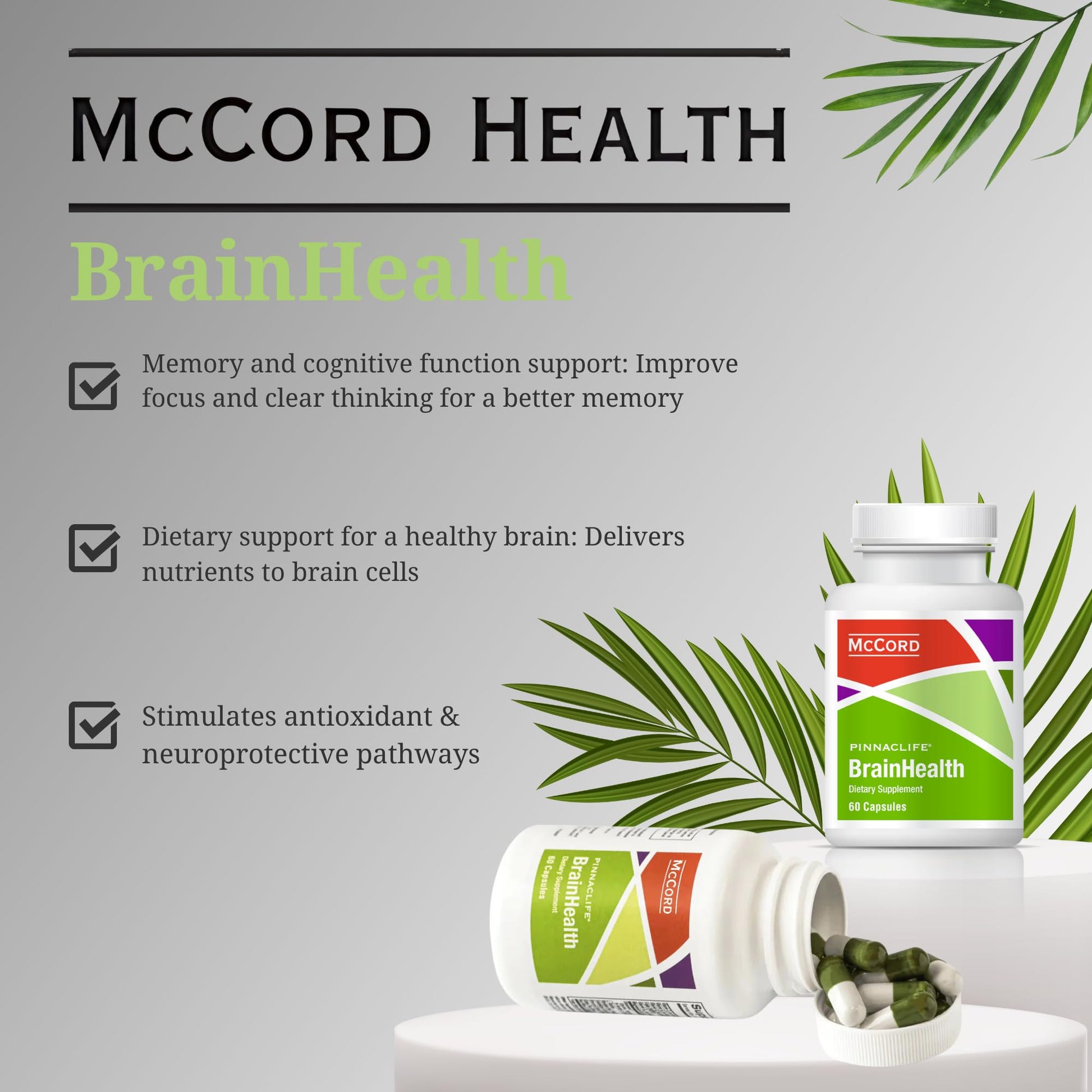 BrainHealth Brain Supplement - Amplify Memory, Increase Focus, Enhance Clarity & Gain Productivity For Men & Women, Olivamine, Vitamin D, Vitamin B6 & B12, Rhodiola Rosea, Magnesium, Taurine Pinnaclife buy supplements canada