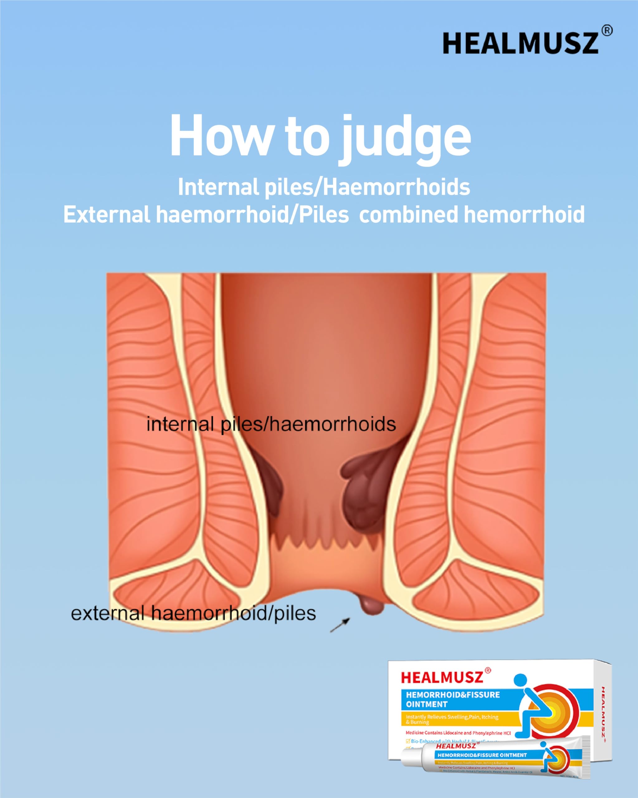 HEALMUSZ Hemorrhoid Fissure Ointment– Hemorrhoid Treatment and Hemorrhoid Cream with Lidocaine and Phenylephrine HCI for Fast Acting Relief of Pain, Swelling, Discomfort, and Itching(1.5 oz) HEALMUSZ buy supplements canada