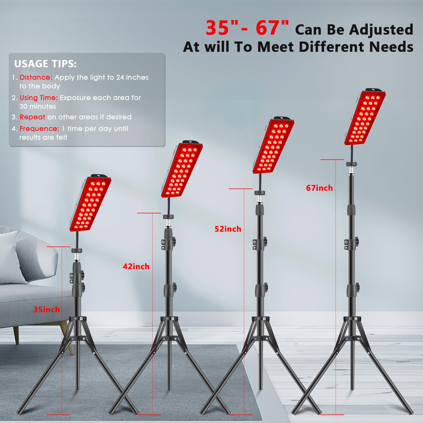 RUISQM Red Light Therapy Lamp, Infrared Light Therapy with Stand - 660nm Redlight & 850nm RUISQM buy supplements canada