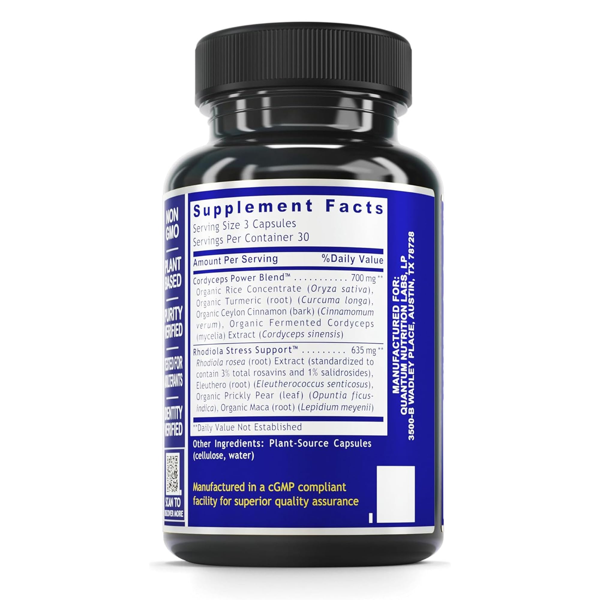 QNL Quantum Fatigue Support - Vegan Rhodiola Rosea Root Supplement, Organic Adaptogen Blend for Occasional Physical & Cognitive Stress - 90 Plant-Based Capsules Quantum Nutrition buy supplements canada