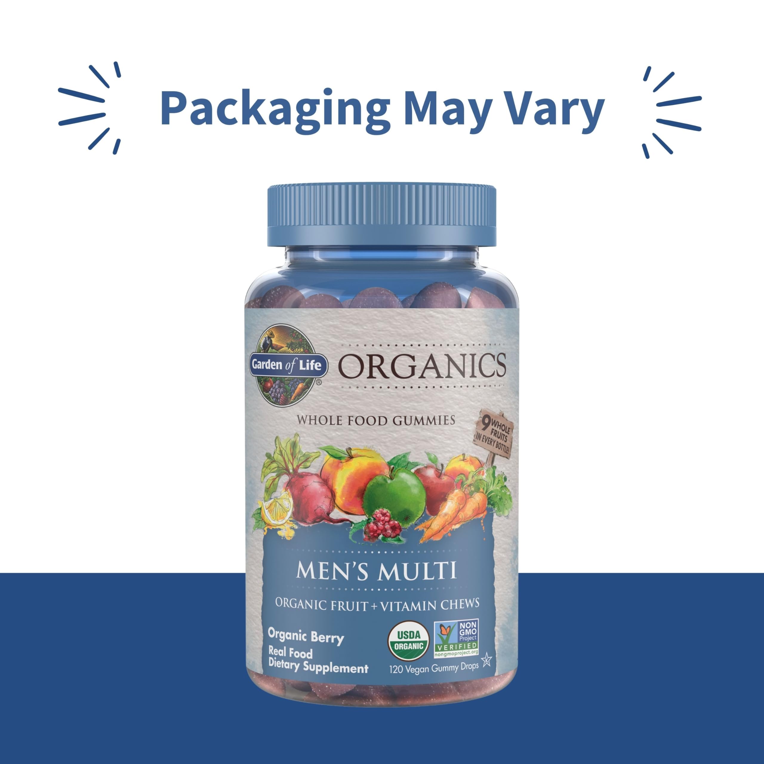 Garden of Life Organics Men's Gummy Vitamins - Berry - Certified Organic, Non-GMO, Vegan, Kosher Complete Multi - Methyl B12, C & D3 - Gluten Garden of Life buy supplements canada