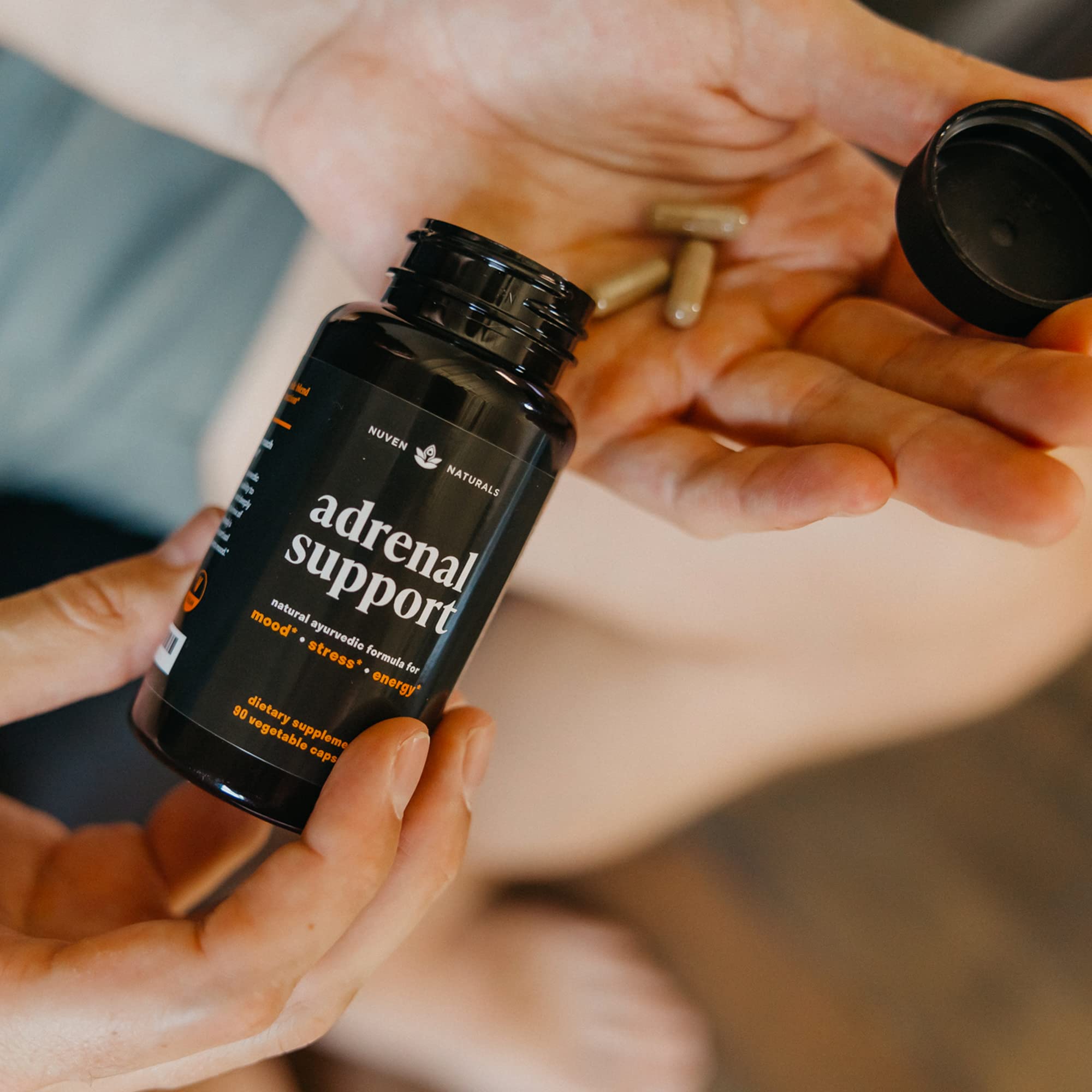 Nuven Naturals Adrenal Support - Cortisol Manager & Adrenal Support Supplements with Ashwagandha Extract, Rhodiola Rosea, Holy Basil to Help Stress, Fatigue & Energy | Adaptogens | 90 Capsules Nuven Naturals buy supplements canada