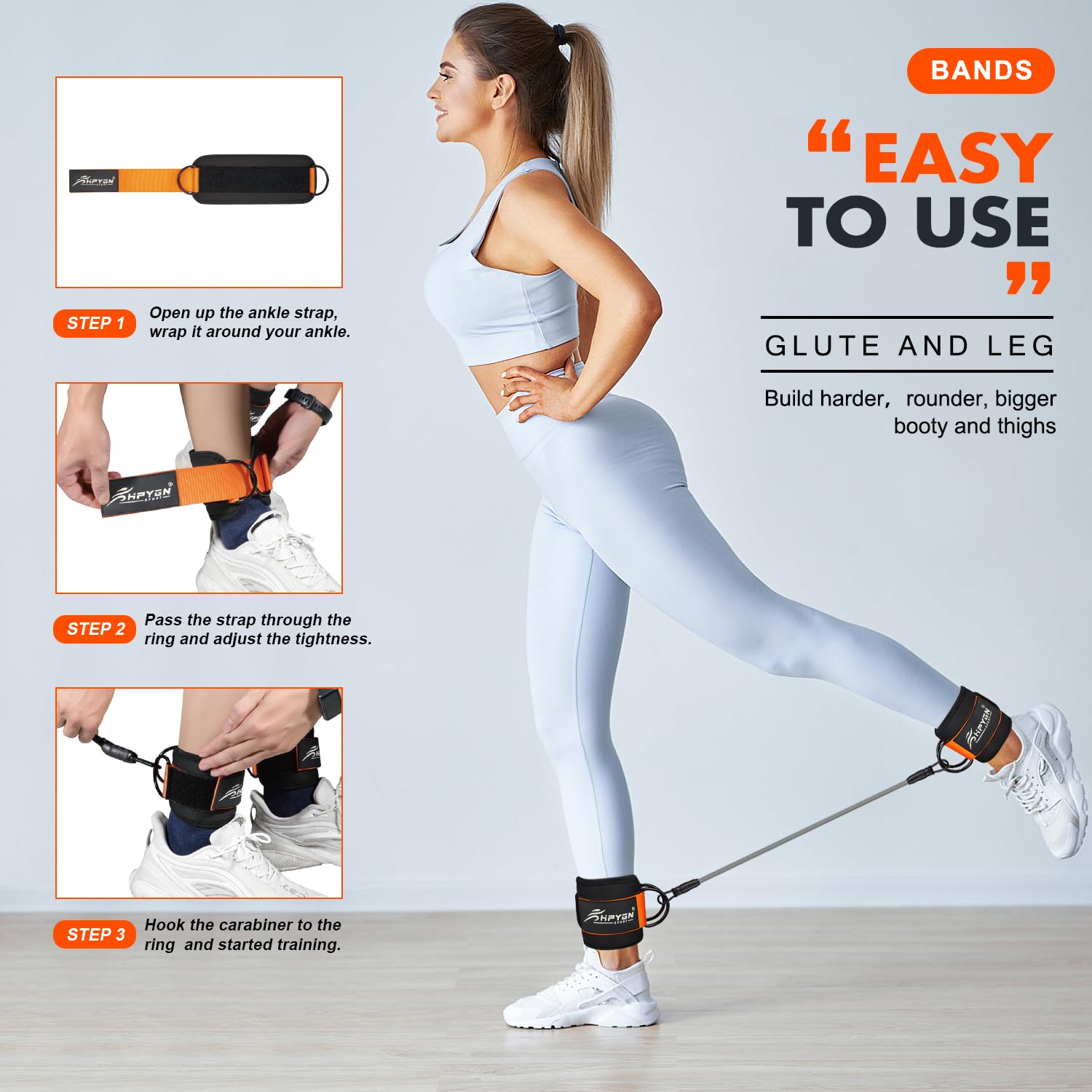 Ankle Resistance Bands with Cuffs for Leg and Glute Training - Exercise Equipment HPYGN buy supplements canada