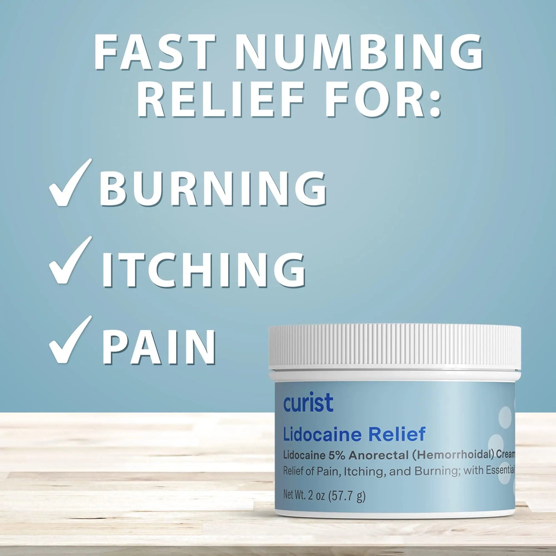 Curist 5% Lidocaine Cream Pain Relief - Numb Quickly & Effectively with 5% Lidocaine Numbing Cream for Anorectal Use - (1 Pack - 2 oz Jar) Curist buy supplements canada