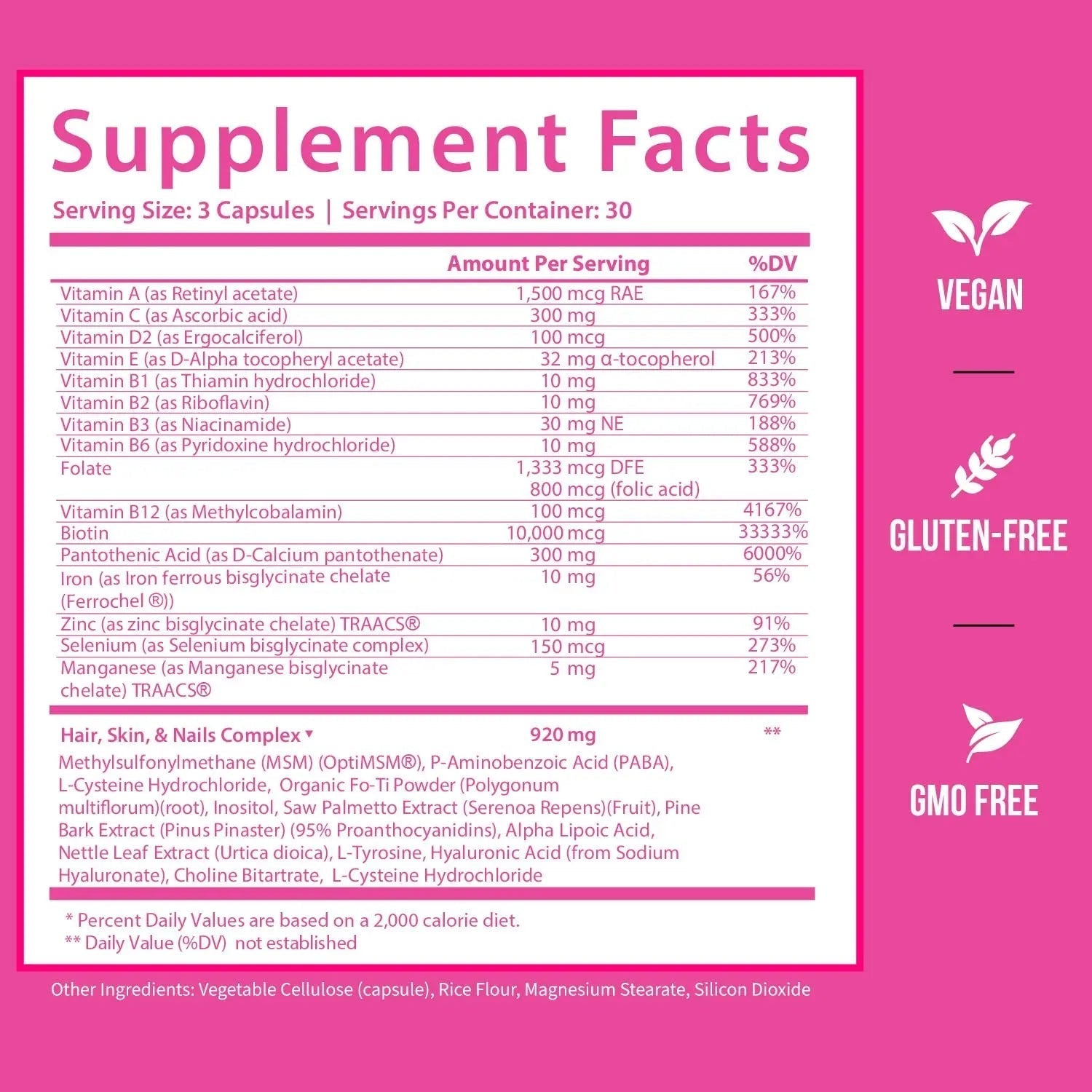 GOBIOTIX Hair Skin and Nails Vitamin Supplement - 10000mcg Biotin Pills with Hyaluronic Acid, Folate, Iron, Magnesium, and Zinc GOBIOTIX buy supplements canada