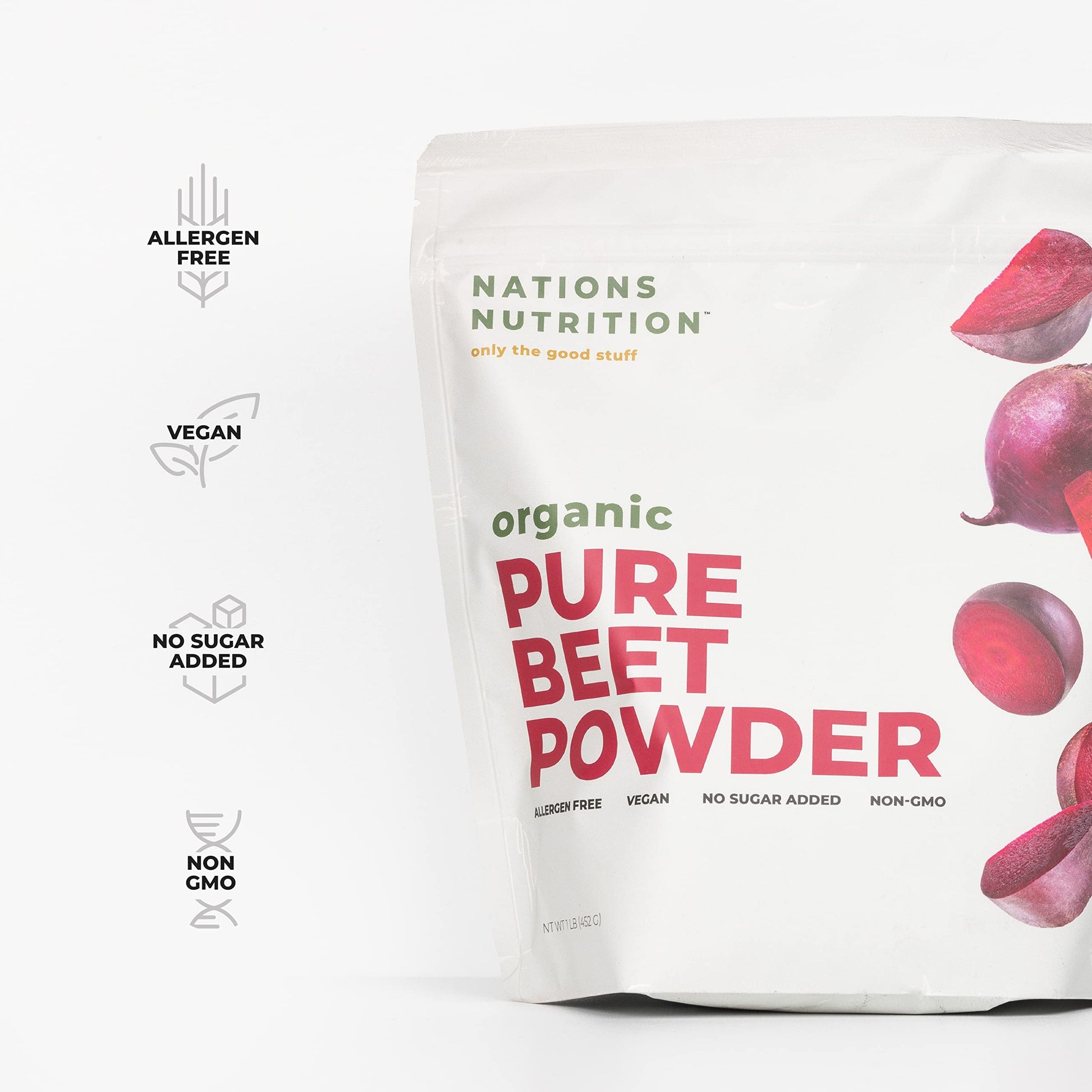 Nations Nutrition Pure Beet Root Powder Organic - Nitric Oxide Circulation Superfood Nations Nutrition buy supplements canada