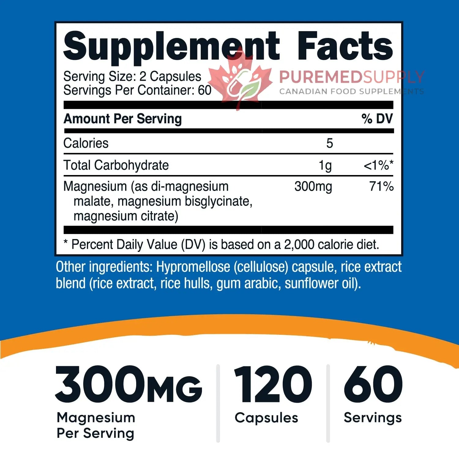 Nutricost Triple Magnesium Complex (300mg, 120 Capsules) - from Di-Magnesium Malate, Bisglycinate and Citrate, 60 Servings Nutricost buy supplements canada