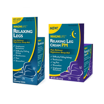 MagniLife Relaxing Legs 125 Count Quick Dissolve Tablets Relaxing Leg Cream PM 4oz Jar Restless Legs MagniLife buy supplements canada
