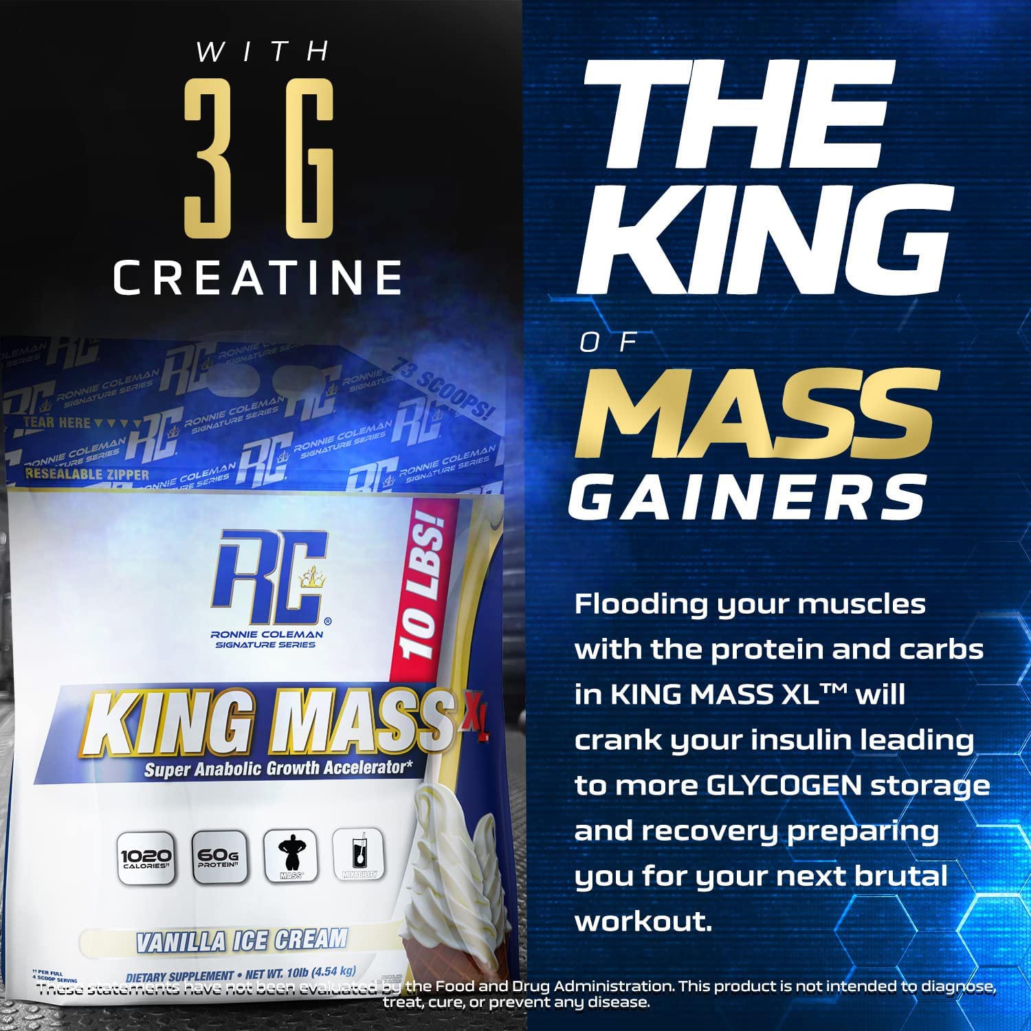 Ronnie Coleman Signature Series King Mass XL Mass Gainer Protein Powder, Muscle Ronnie Coleman Signature Series buy supplements canada