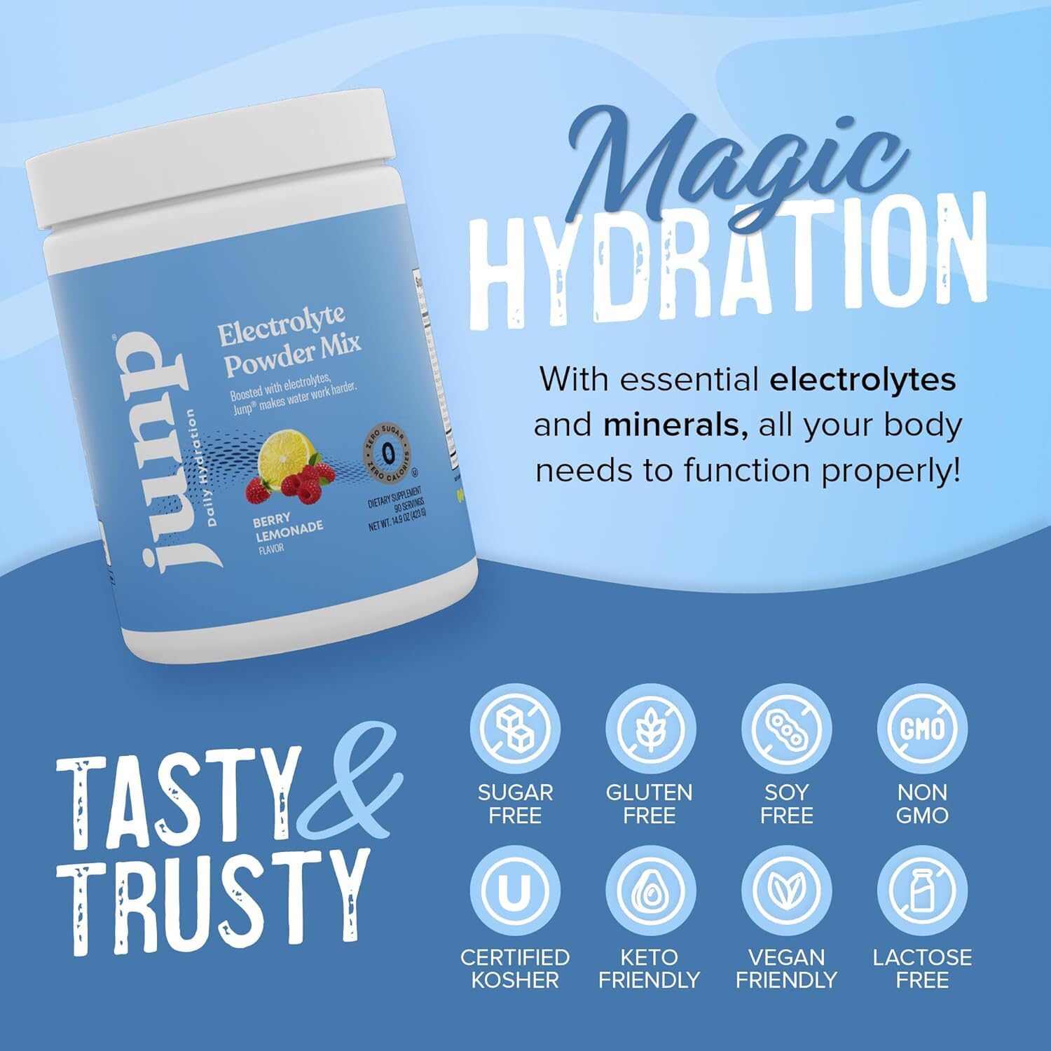 JUNP Electrolytes Powder No Sugar No Carbs – Berry Lemonade Keto Electrolyte Drink Mix - Potassium & Salt Hydration Powder Electrolytes - Zero Calorie Sugar Free Electrolyte Powder, 90 Servings JUNP buy supplements canada
