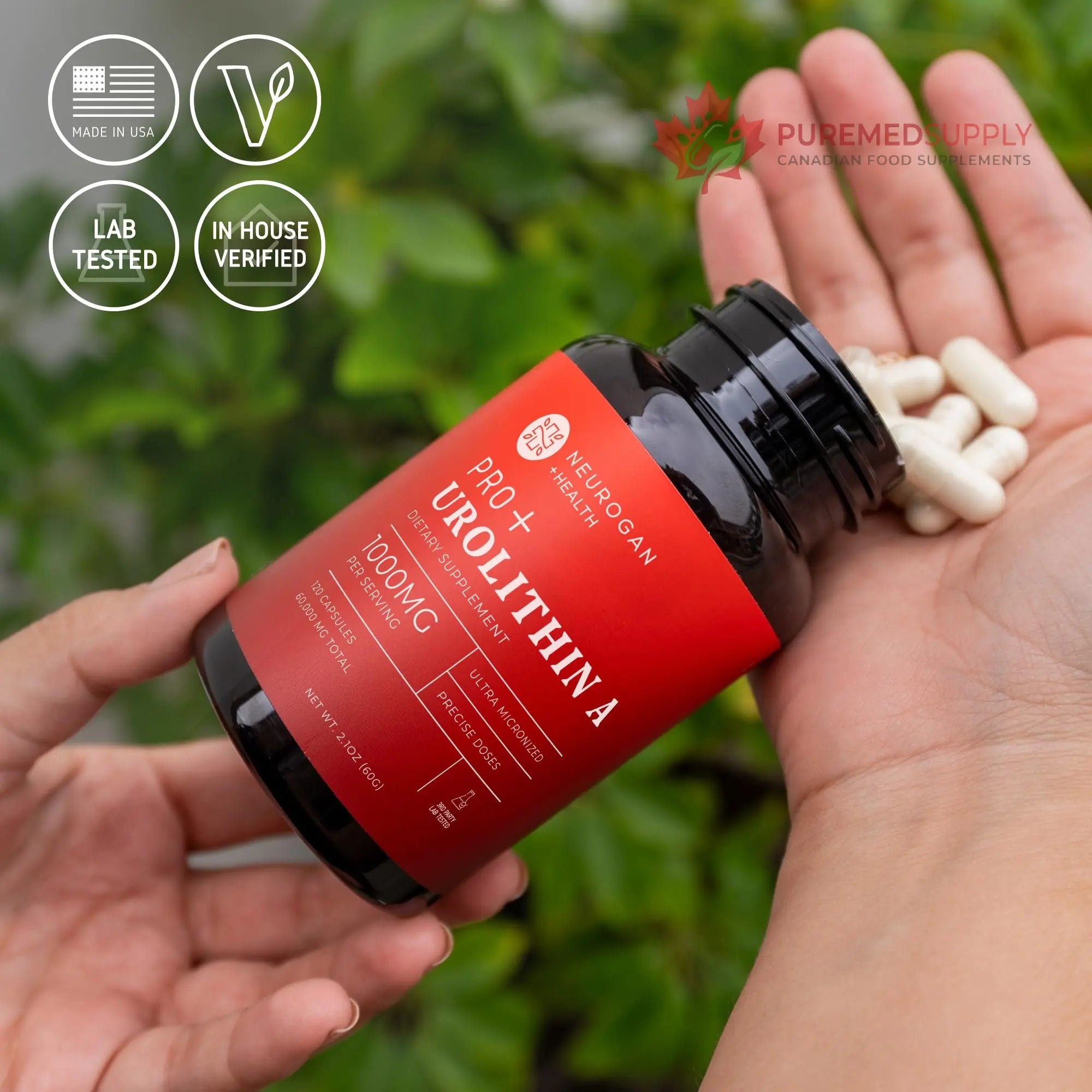 Neurogan Urolithin A PRO Capsules - 1000mg, 120 Ct - Advanced Cellular Health, Post Biotic Supplements - Ultra Micronized Urolithin A Supplement, Sourced from Pomegranate Extract Neurogan buy supplements canada