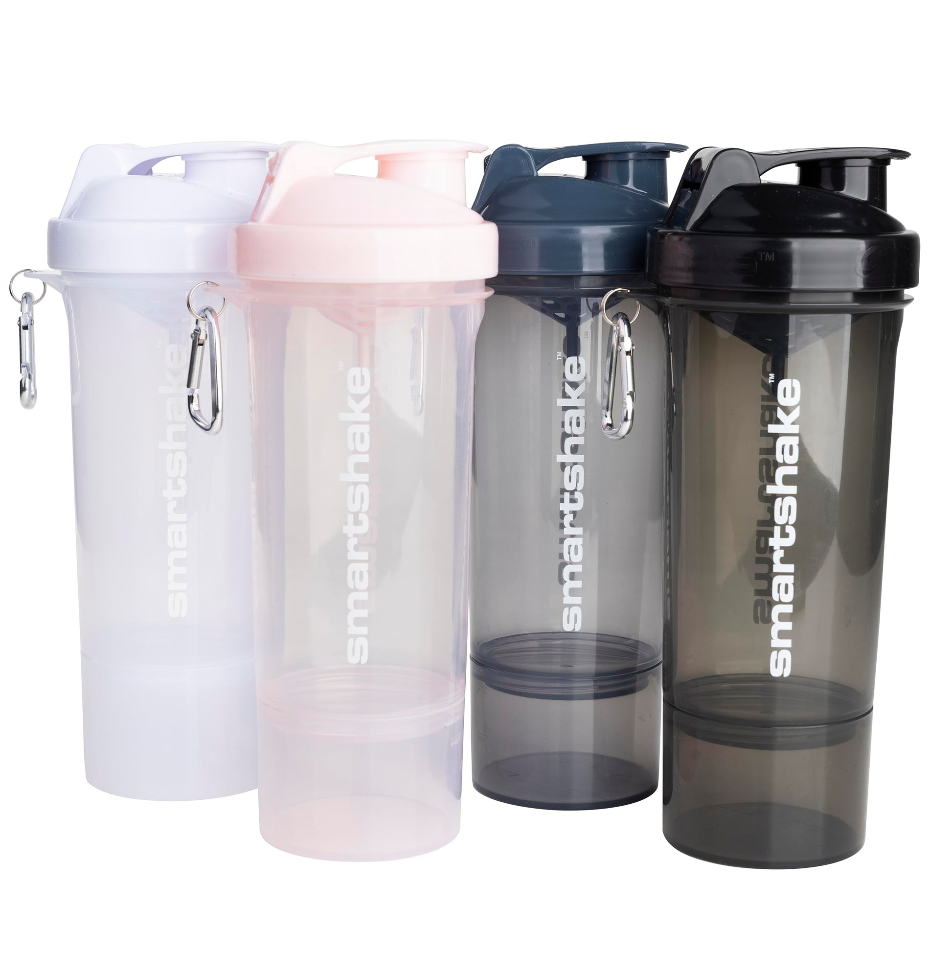 Smartshake Slim 4-Pack Protein Shaker Bottle 400 ml | 13.5 oz – Storage Included - Leakproof Screw Smartshake buy supplements canada