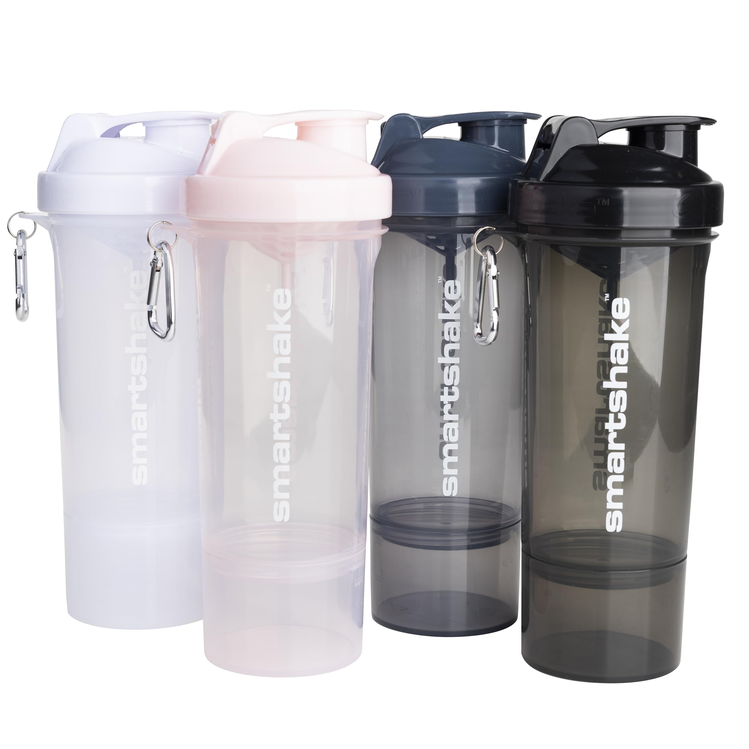 Smartshake Slim 4-Pack Protein Shaker Bottle 400 ml | 13.5 oz – Storage Included - Leakproof Screw Smartshake buy supplements canada
