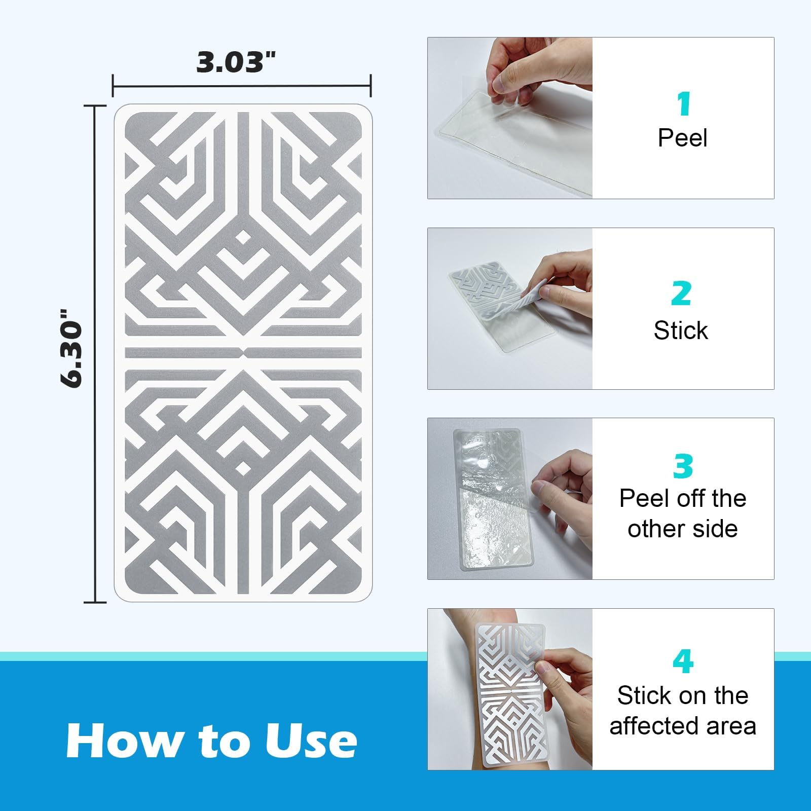 Reusable Pain Relief Patches for Sore Muscle, Includes 3 Adhesives, 1 Patch & 1 Carry Bag, Pain Patches for Neck, Back,Foot, Knee etc, Large&Fast Acting, Easy Adhesive Application Pain Patch-0304 SKAYAH buy supplements canada
