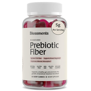 Blessments - Prebiotic Fiber Gummies for Adults & Kids with No Added Sugar- 5g (60 Count) High Fiber Supplement Gummies - Vegan - Keto Friendly - Digestive Health Supplements Blessments buy supplements canada