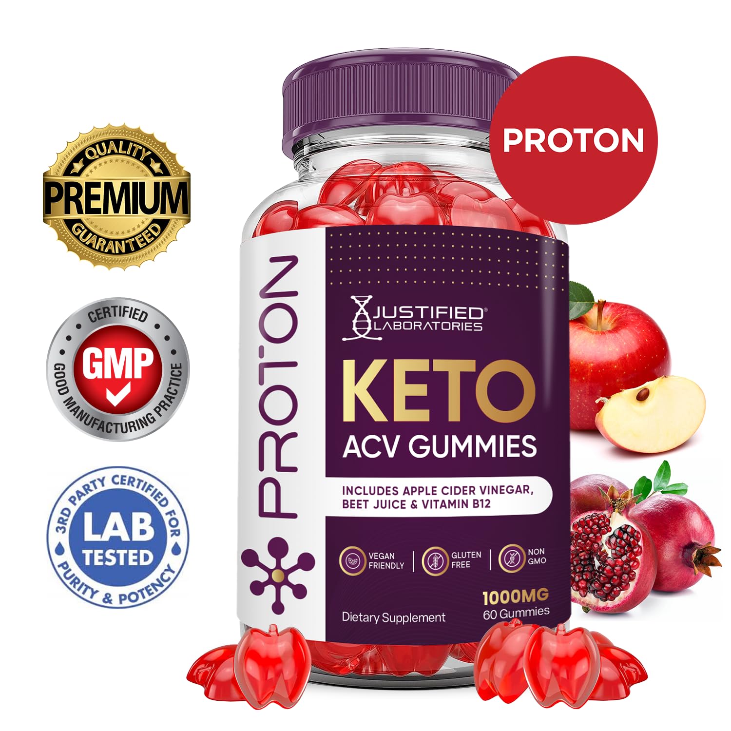 (3 Pack) Proton Protein Keto ACV Gummies Advanced Formula 1000MG Proton Keto Justified Laboratories buy supplements canada