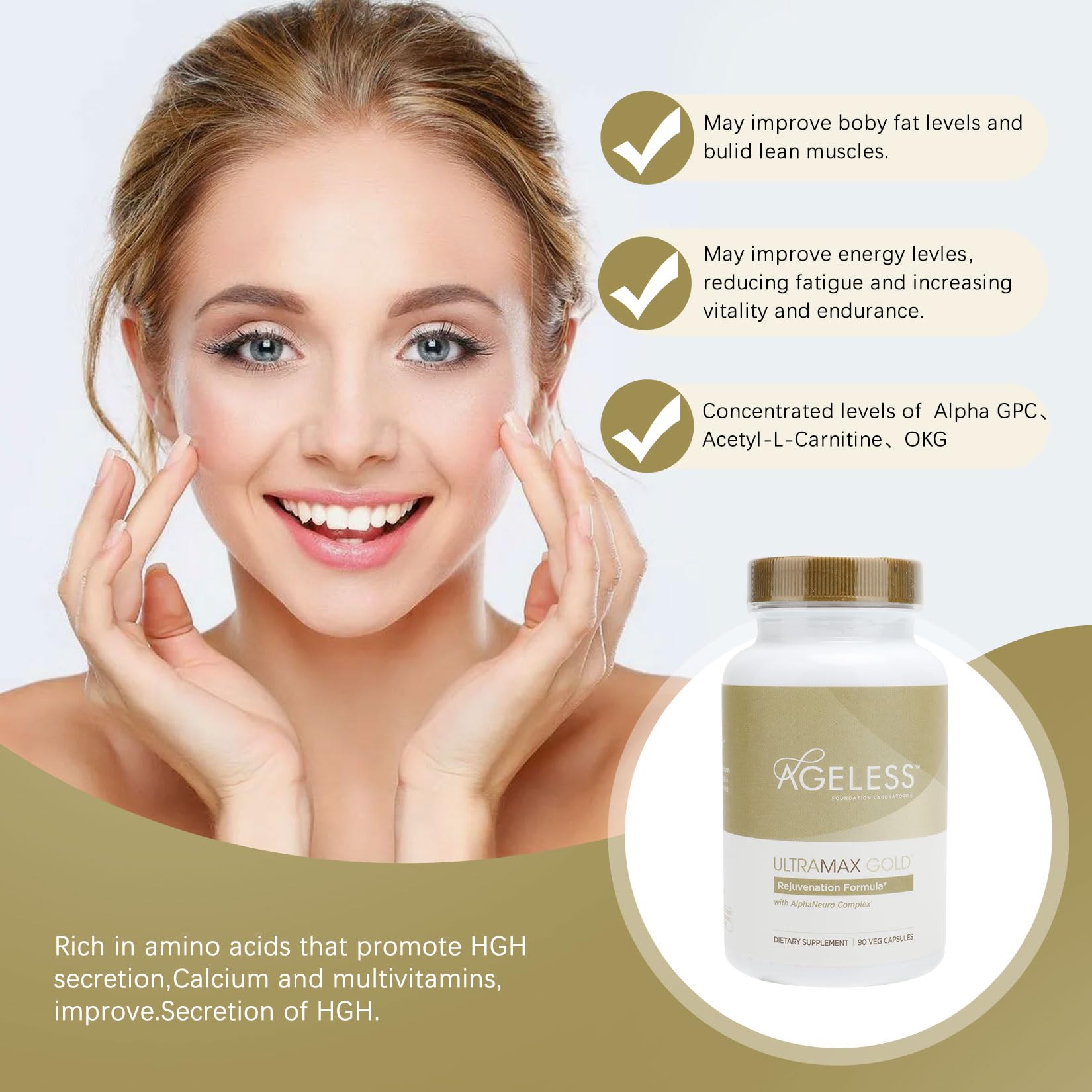 AGELESS™: UltraMAX Gold™ Capsules, HGH Anti-Aging Supplement for Women, Slows Ageless Foundation Laboratories buy supplements canada