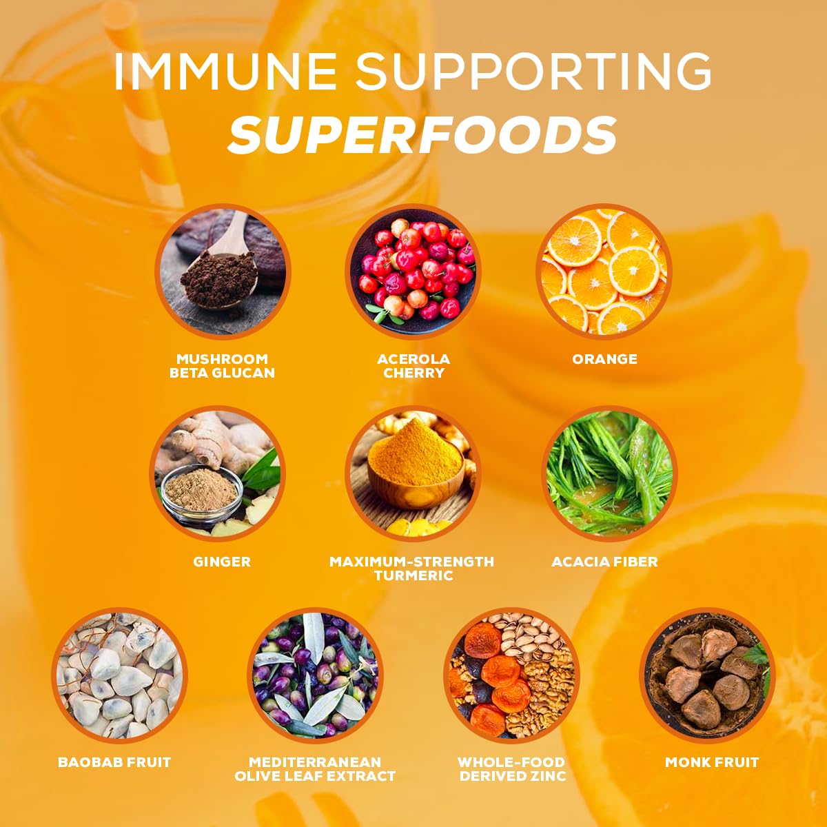 Organifi Immunity - Organic Superfood Immunity Support - 15 Single Serve Packets - Immunity Powder for T Cell Production and Upper Respiratory Health - Mushroom Beta Glucans, Vitamin C, D and Zinc Organifi buy supplements canada