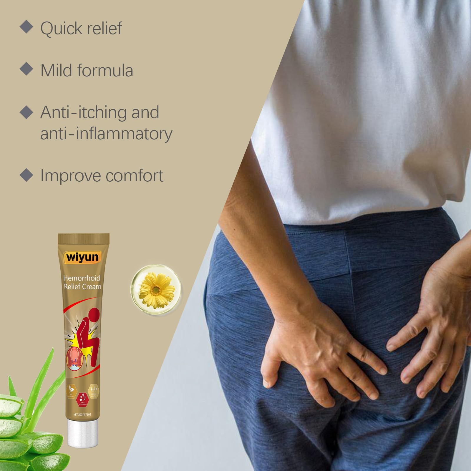 KUNLEN Herbal Hemorrhoids Cream, Chinese Hemorrhoid Creams, Body Care Cream for Men and Women (3pcs) KUNLEN buy supplements canada