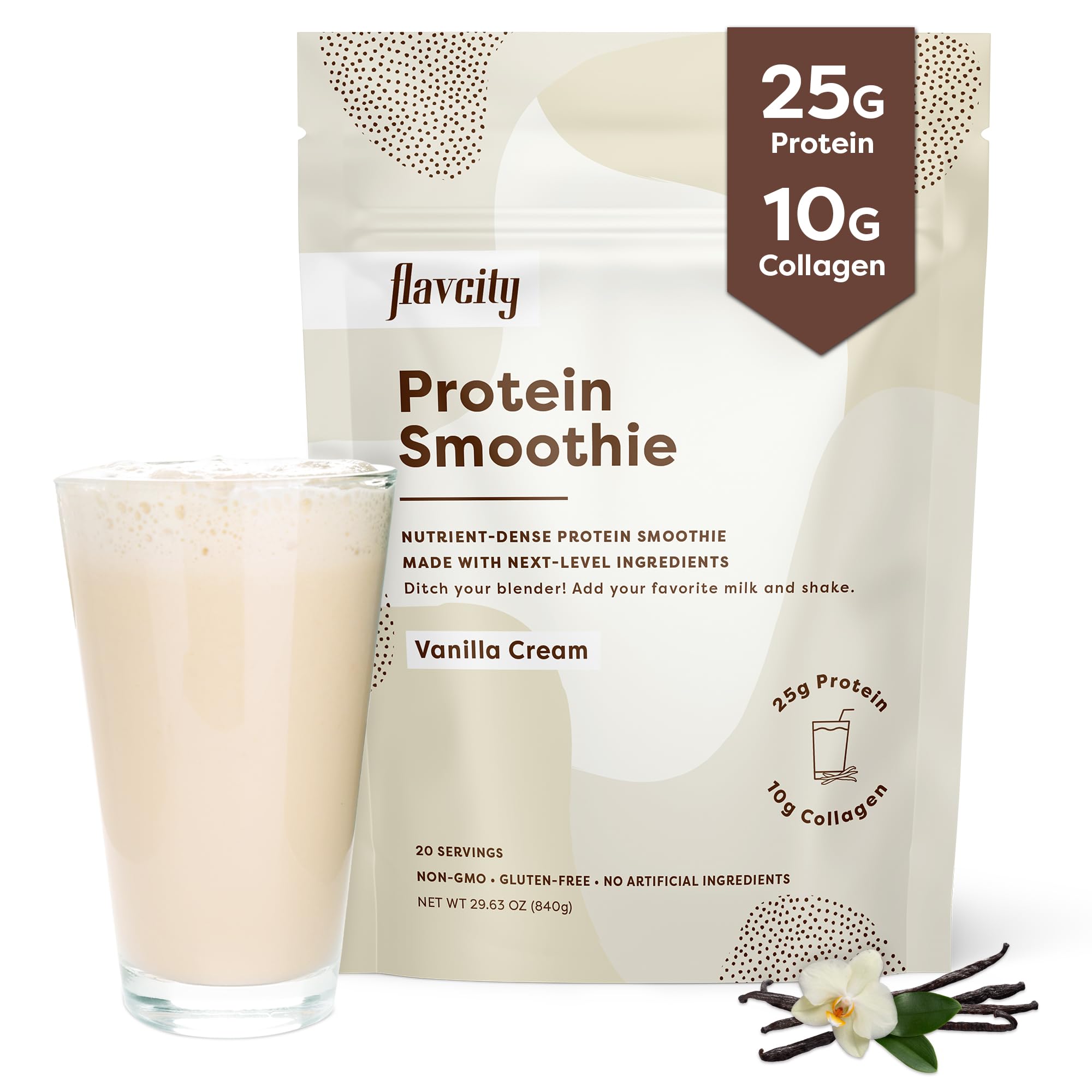 FlavCity Protein Powder Smoothie, Vanilla - 100% Grass-Fed Whey Protein FlavCity buy supplements canada