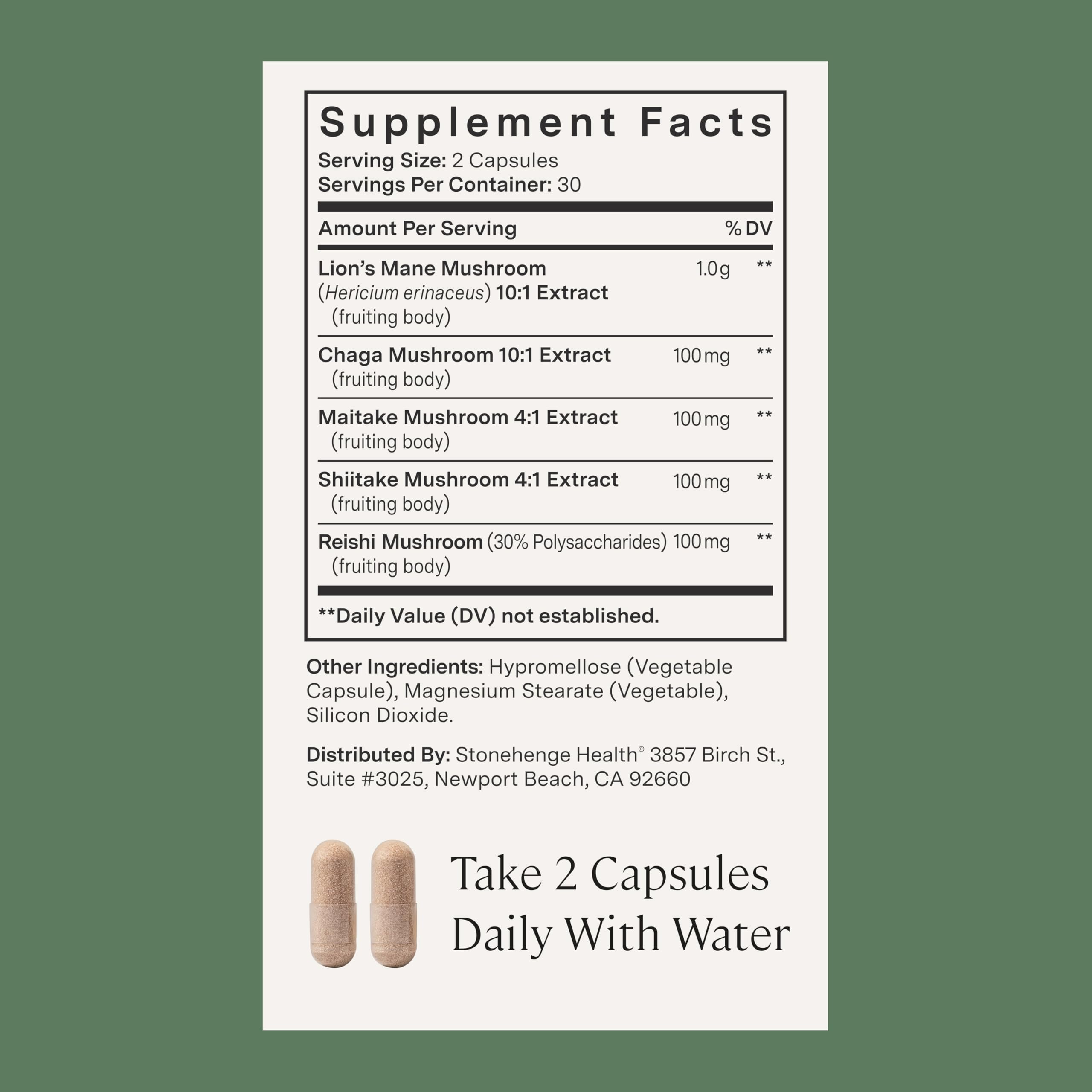 Stonehenge Health Dynamic Mushrooms 1,400 mg – 5 Mushroom Complex (Lion’s Mane, Reishi, Chaga, Maitake, Shiitake) – 100% Fruiting Bodies, Nootropic – Brain, Memory, Focus & Immune Support – 60 Caps Stonehenge Health buy supplements canada