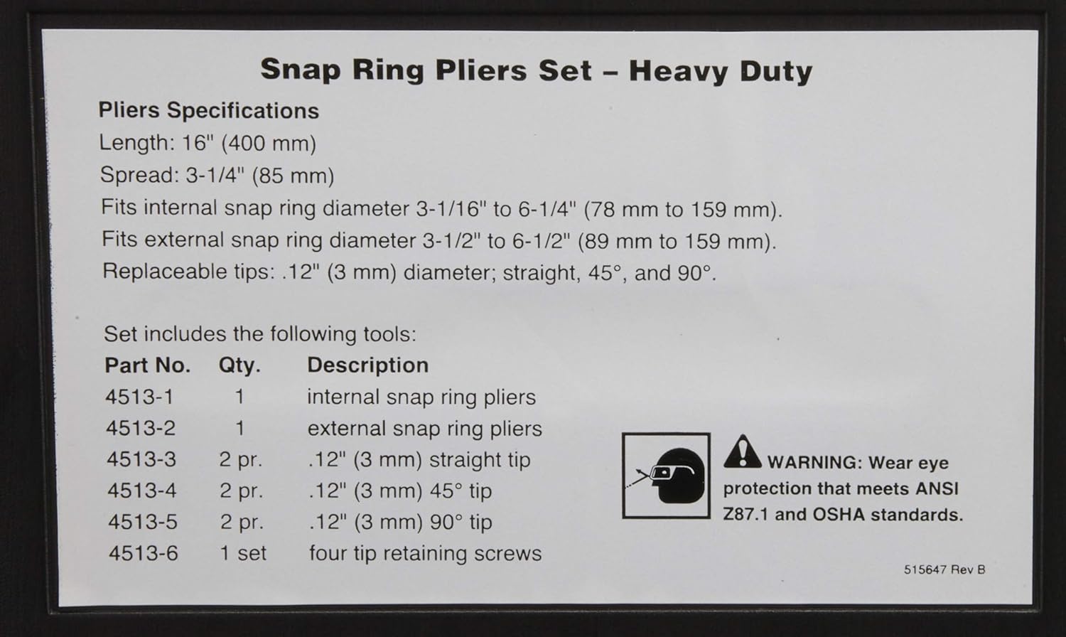 OTC 4513 Heavy-Duty 2-Piece Internal and External Snap-Ring Pliers Set OTC buy supplements canada