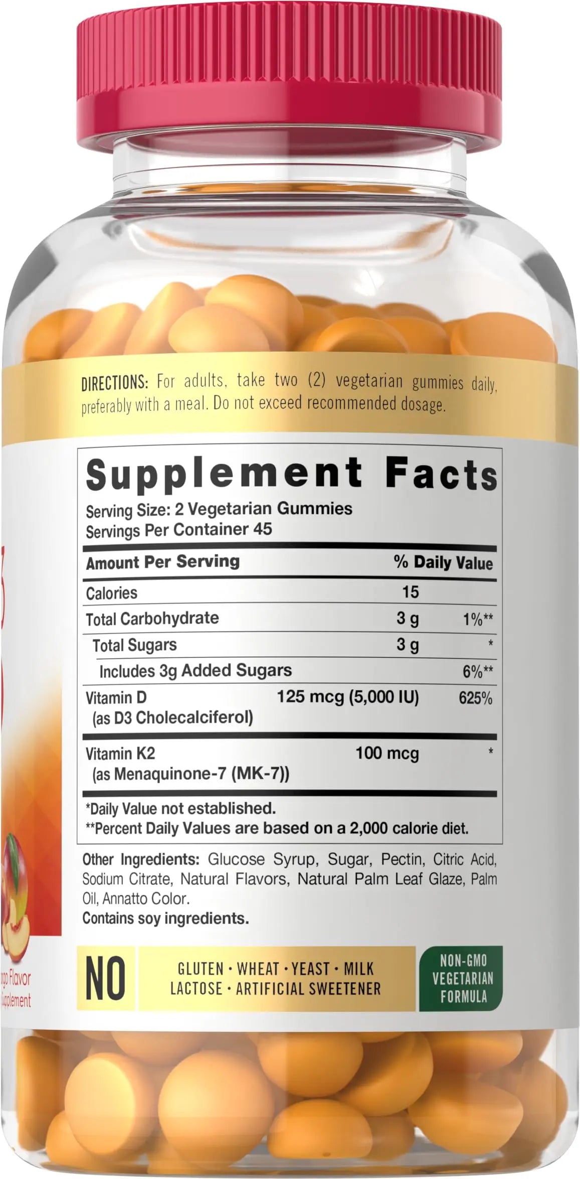 Carlyle Vitamin D3 K2 Gummies | 90 Count | 5,000 IU of D3 + 100 mcg MK7 | Peach Mango Flavor Carlyle buy supplements canada