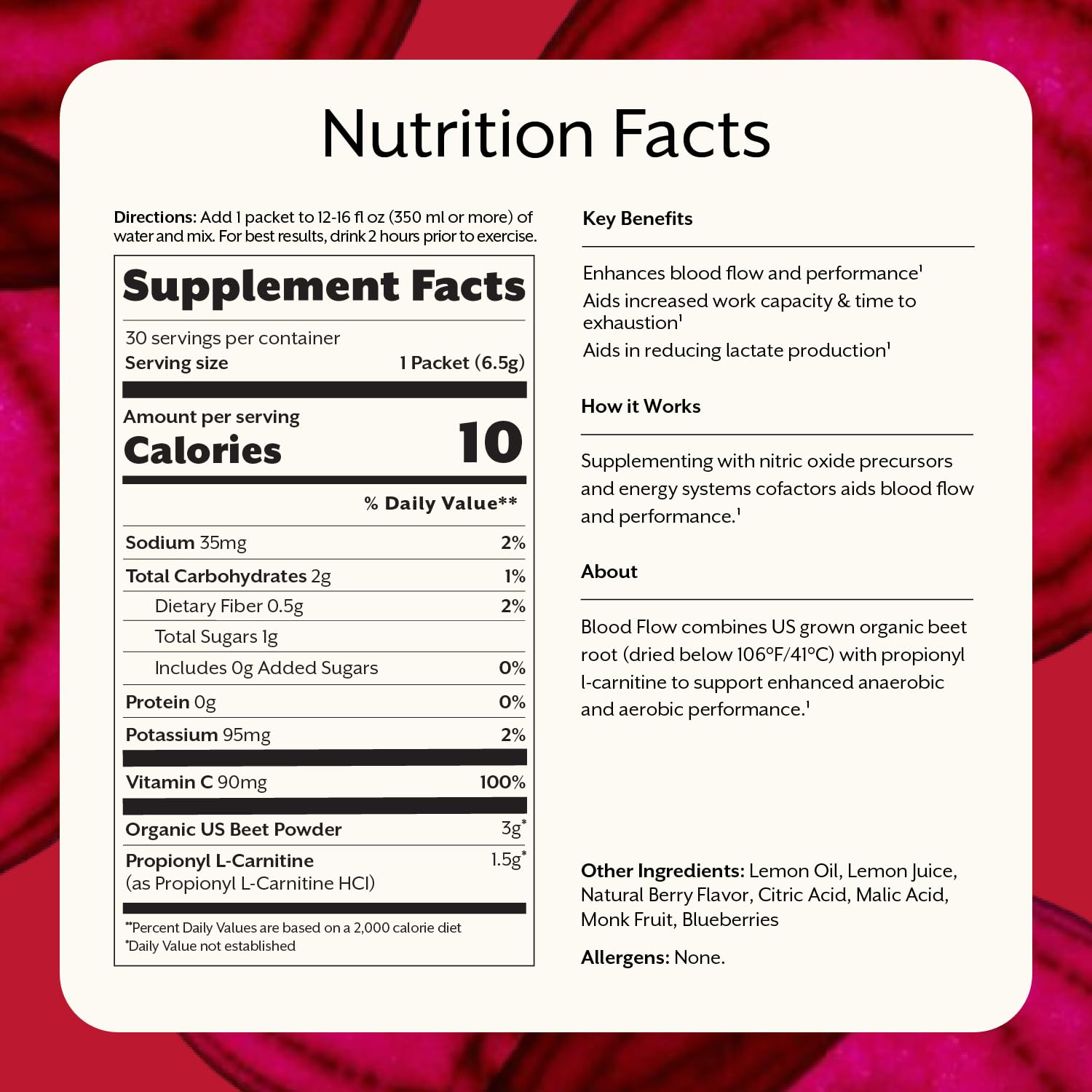 ProMix Nutrition Blood Flow - Nitric Oxide Supplement with Organic US Beet Root Powder - Cold Pressed, Low Temp Dehydration - 30 Servings ProMix Nutrition buy supplements canada