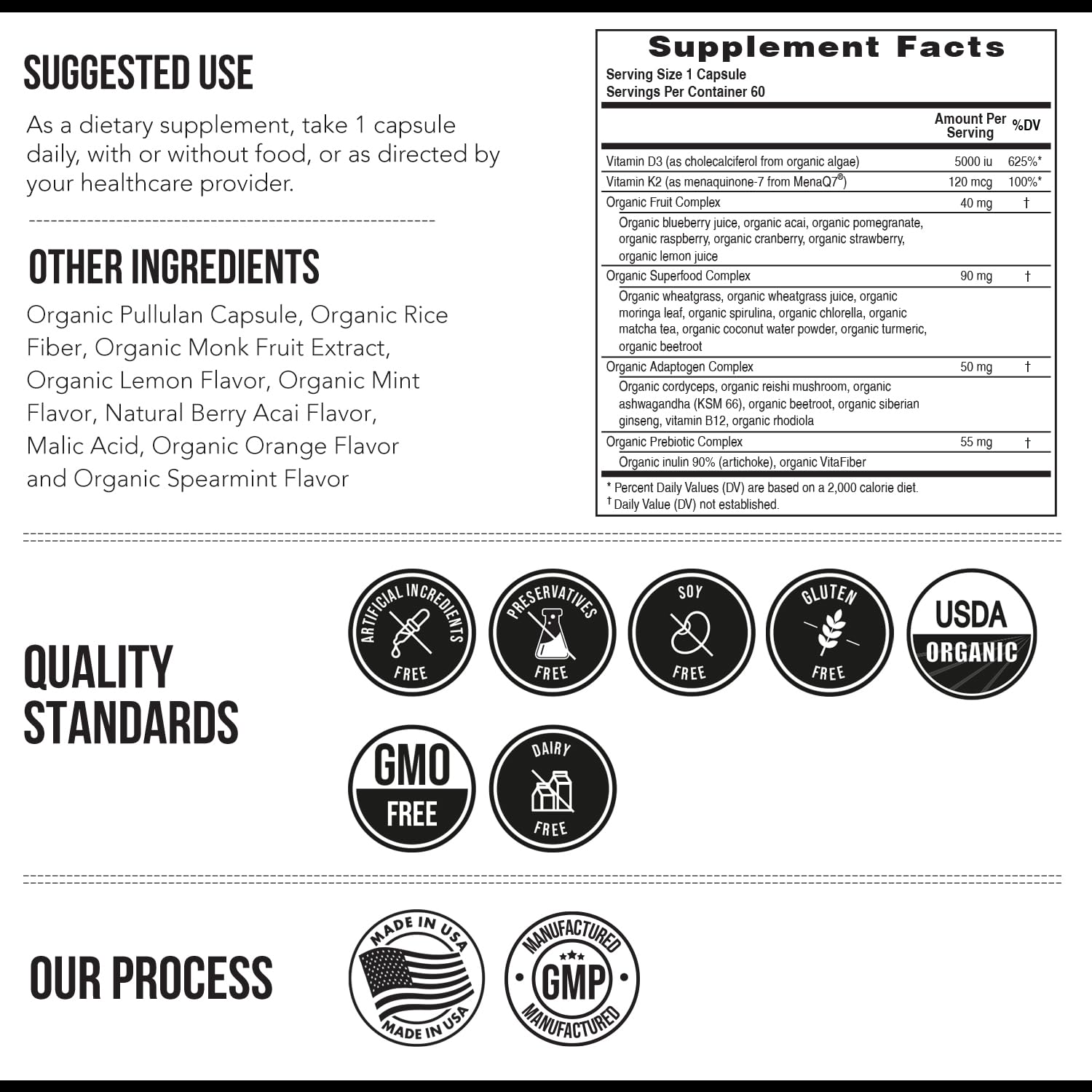 Organic Plant D3 + K2 | 5000 iu D3 + 120 mcg K2 as All-Trans MK7 from MenaQ7® - 100% Whole Food, Raw & Vegan | Enhanced Digestion with Prebiotic Triquetra Health buy supplements canada